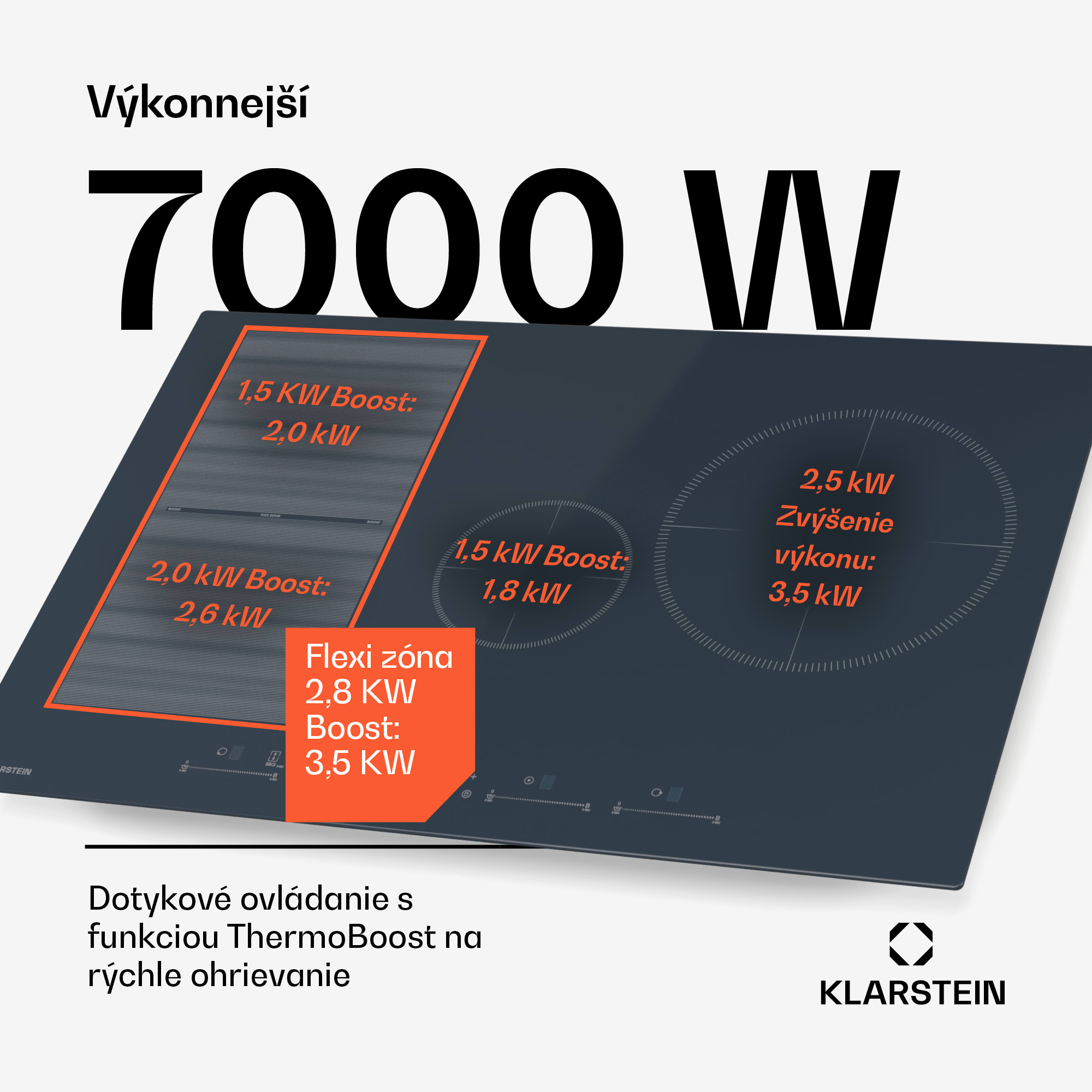 Klarstein Delicatessa 77 Flex vstavaná indukčná varná doska, 7500 W, Flexi zóna, Booster, Indukcia – Obrázok 3