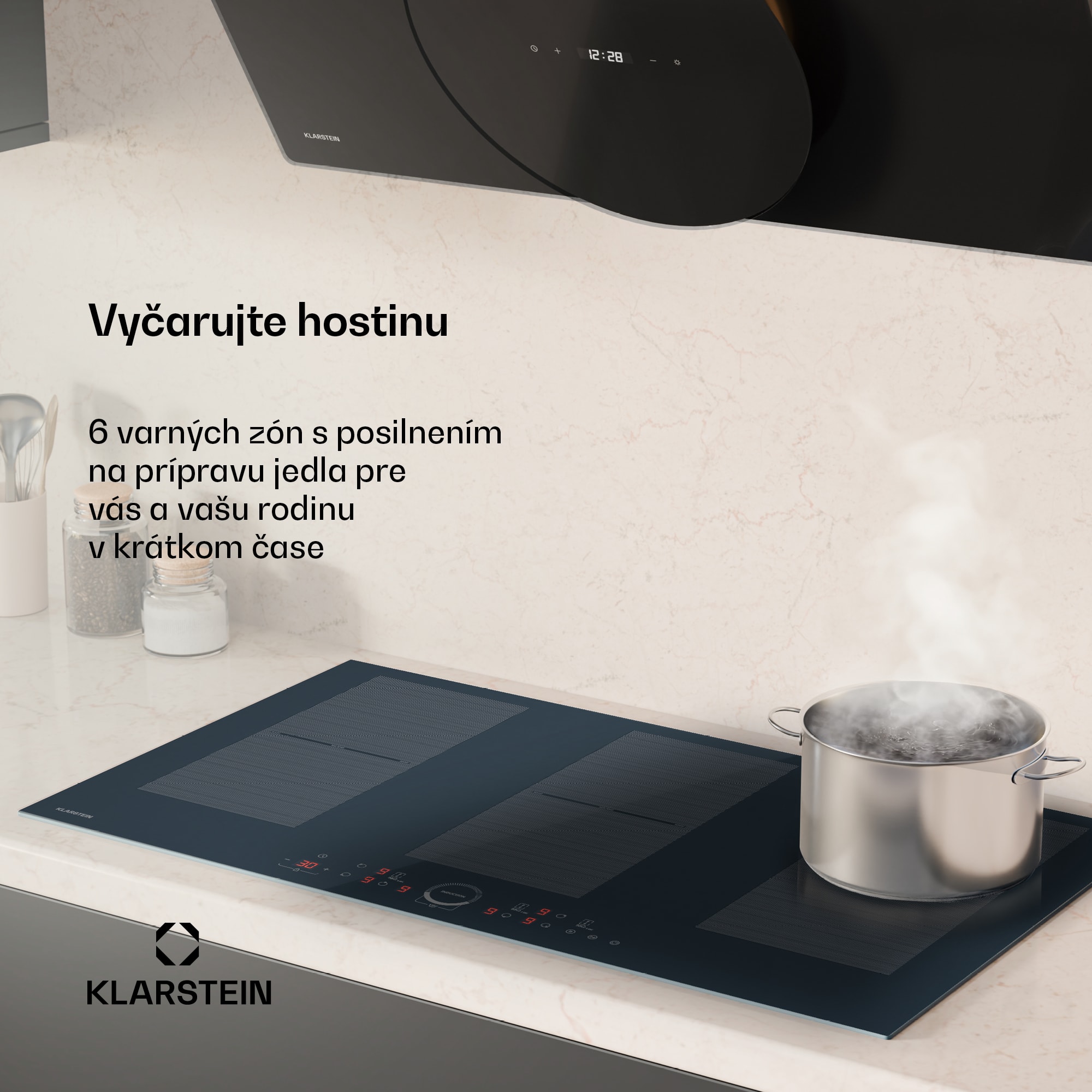 Klarstein Delicatessa 90 Full Flex vstavaná indukčná varná doska, 7500 W, Flexi zóna, Booster, Indukcia – Obrázok 2