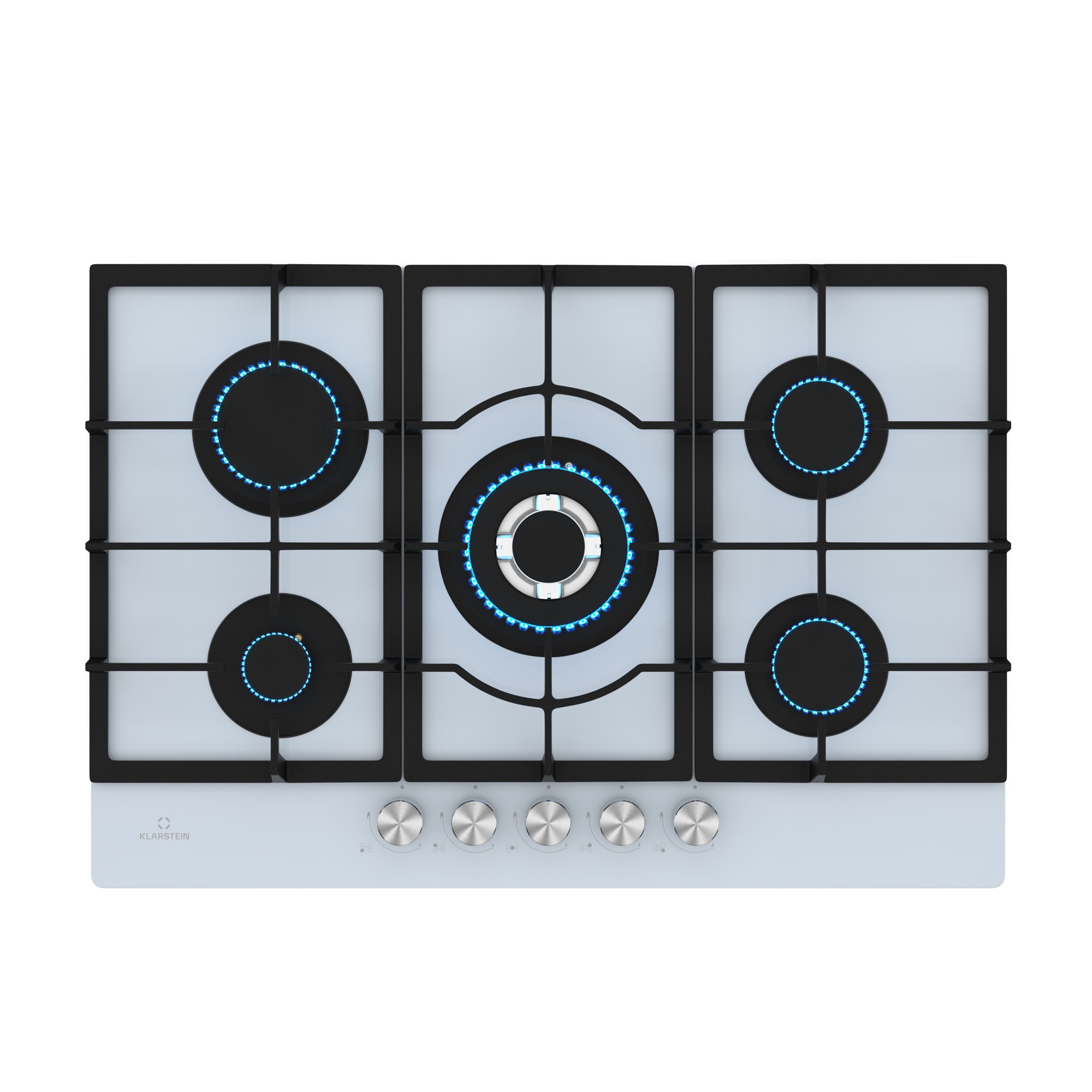Klarstein Ignito 5-zónová plynová varná doska, 5 Horákov, elektr. zapaľovanie, Wok, na skvapalnený alebo zemný plyn