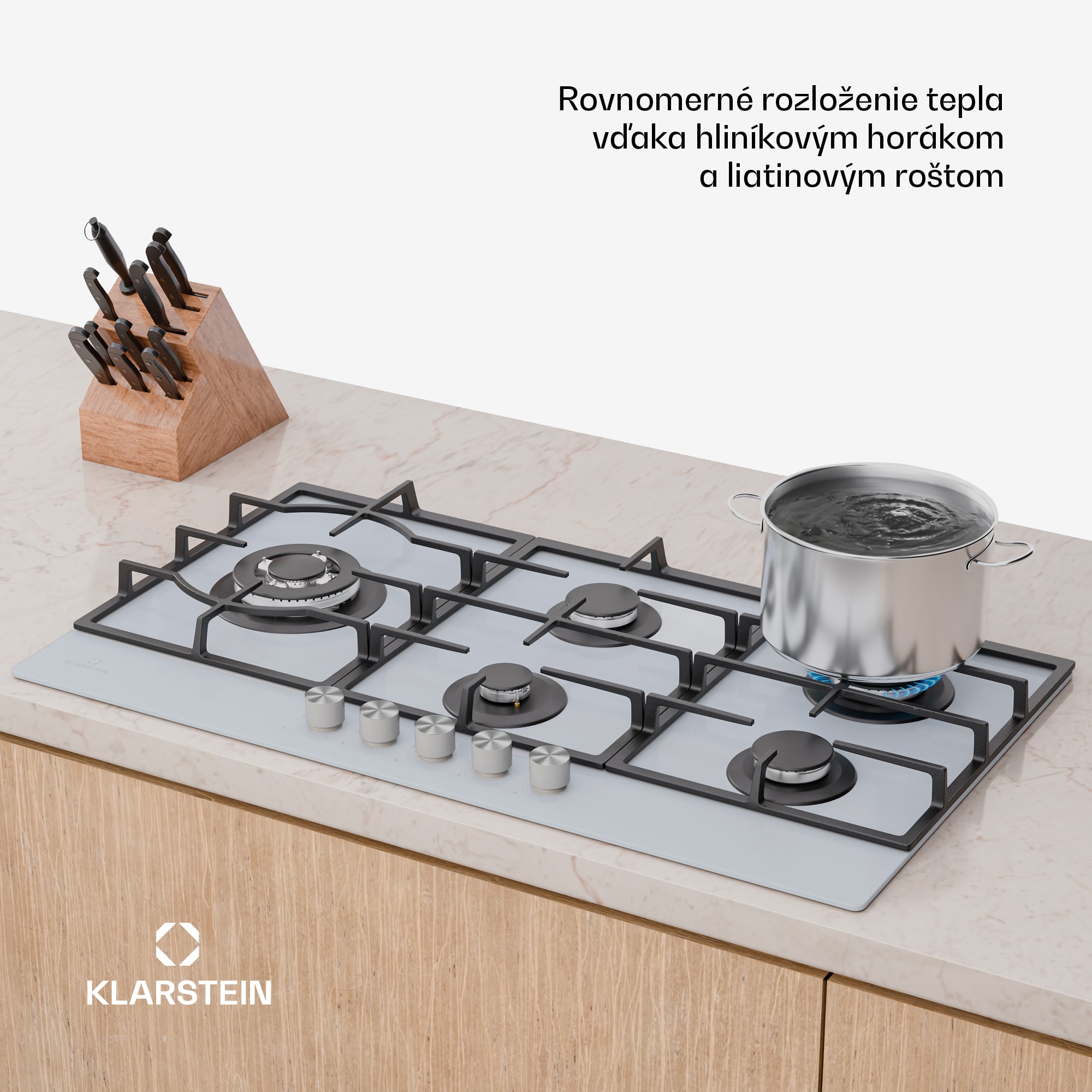 Klarstein Ignito Chef Edition plynová varná doska, 5 Horákov, elektr. zapaľovanie, Wok, na skvapalnený alebo zemný plyn – Obrázok 4