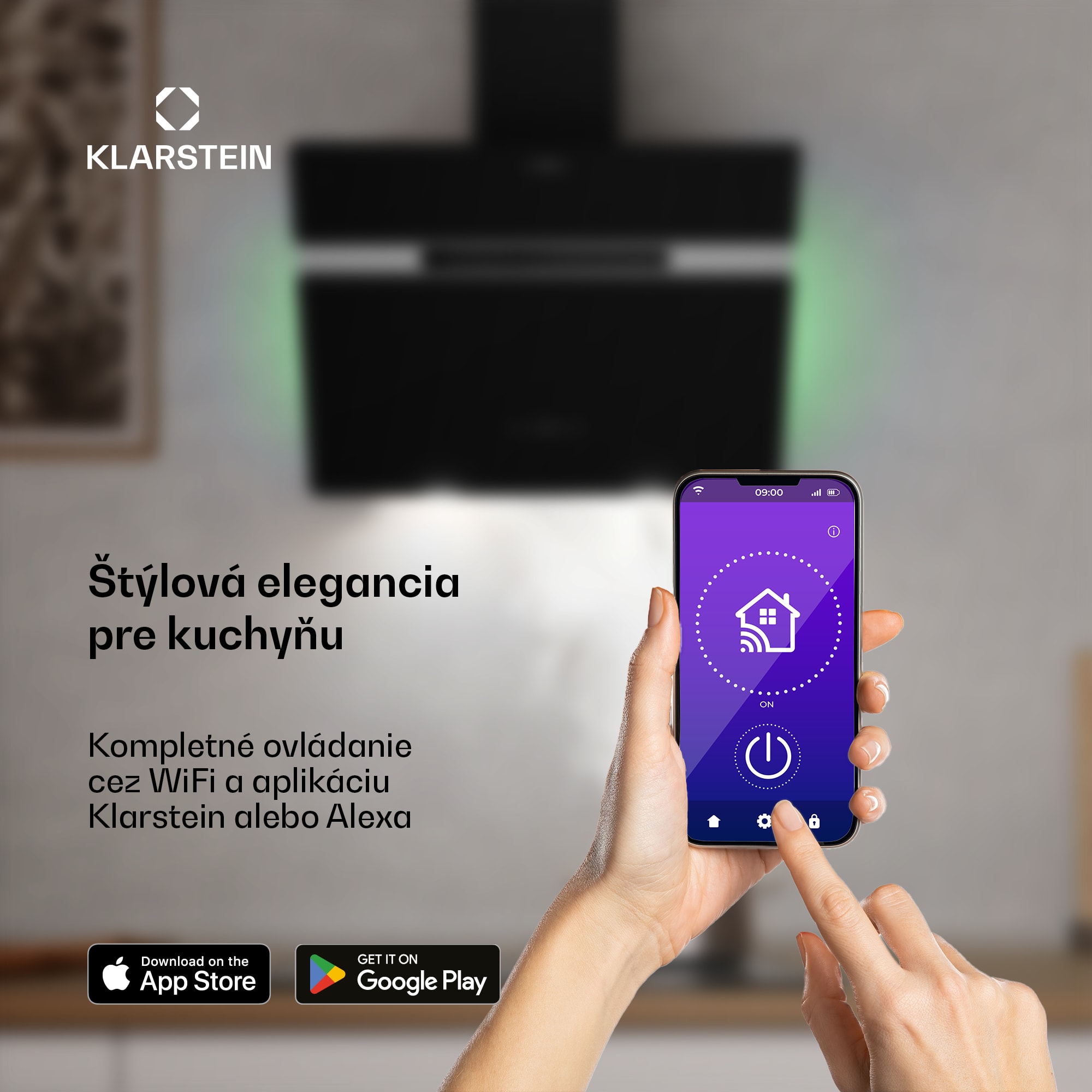 Klarstein Alina digestor, 60 cm, Smart, 600 m³/h, Tichý, EEK A – Obrázok 3