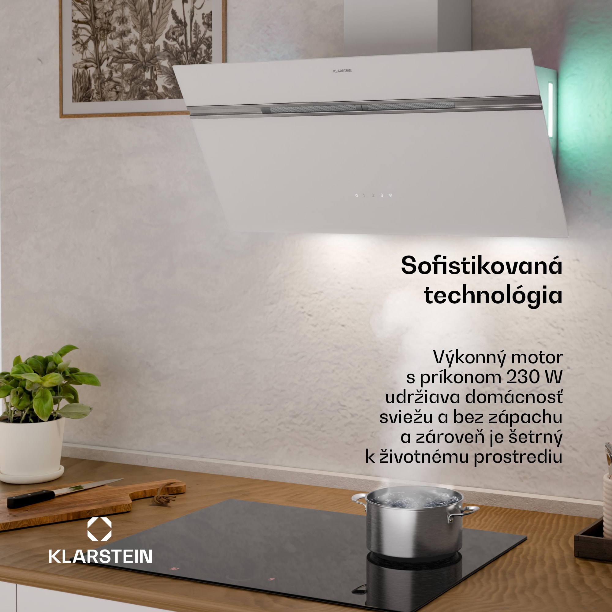 Klarstein Alina digestor, 80 cm, 600 m³/h, Tichý, EEK A – Obrázok 3