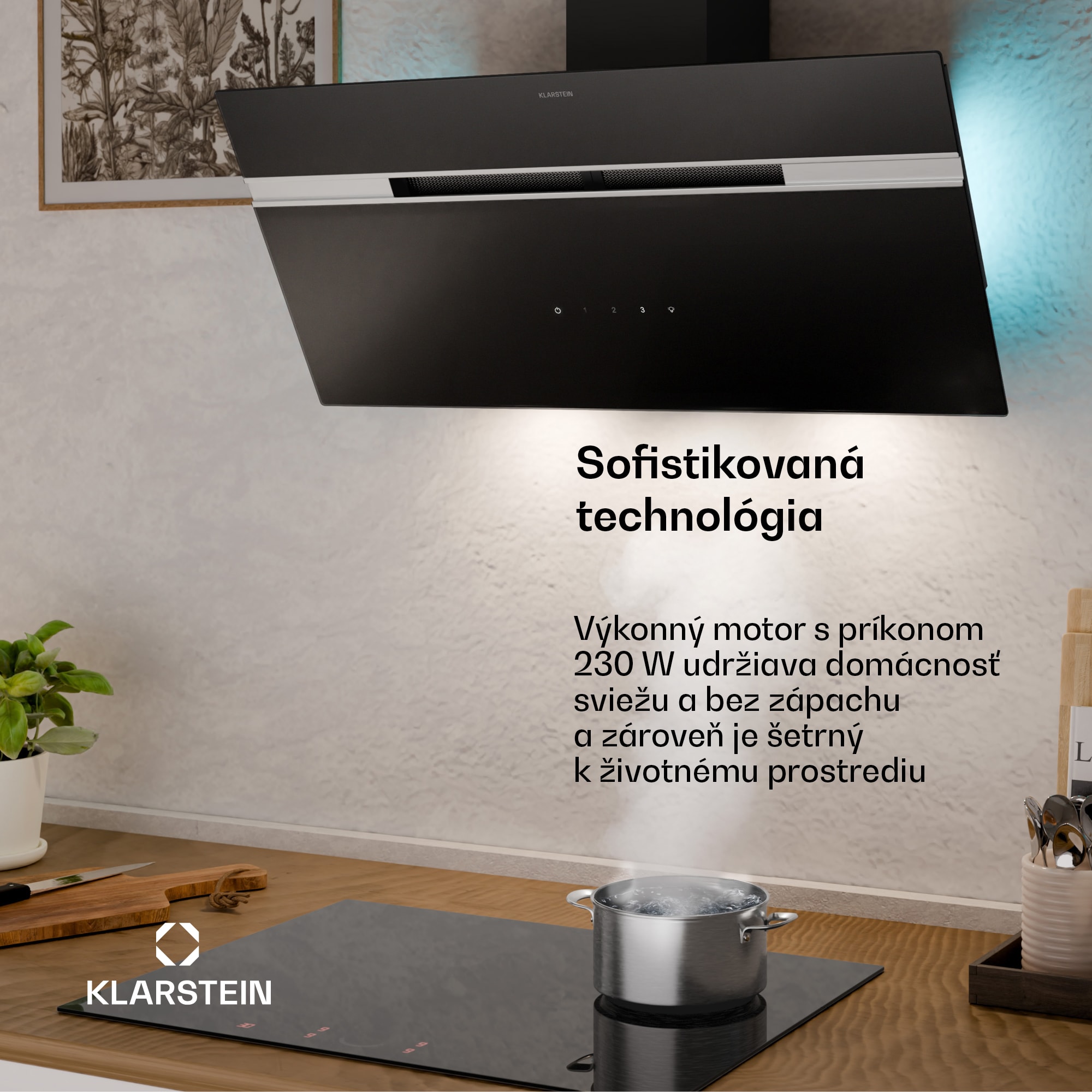 Klarstein Alina digestor | 90 cm | 615 m³/h | Tichý | EEK A – Obrázok 3