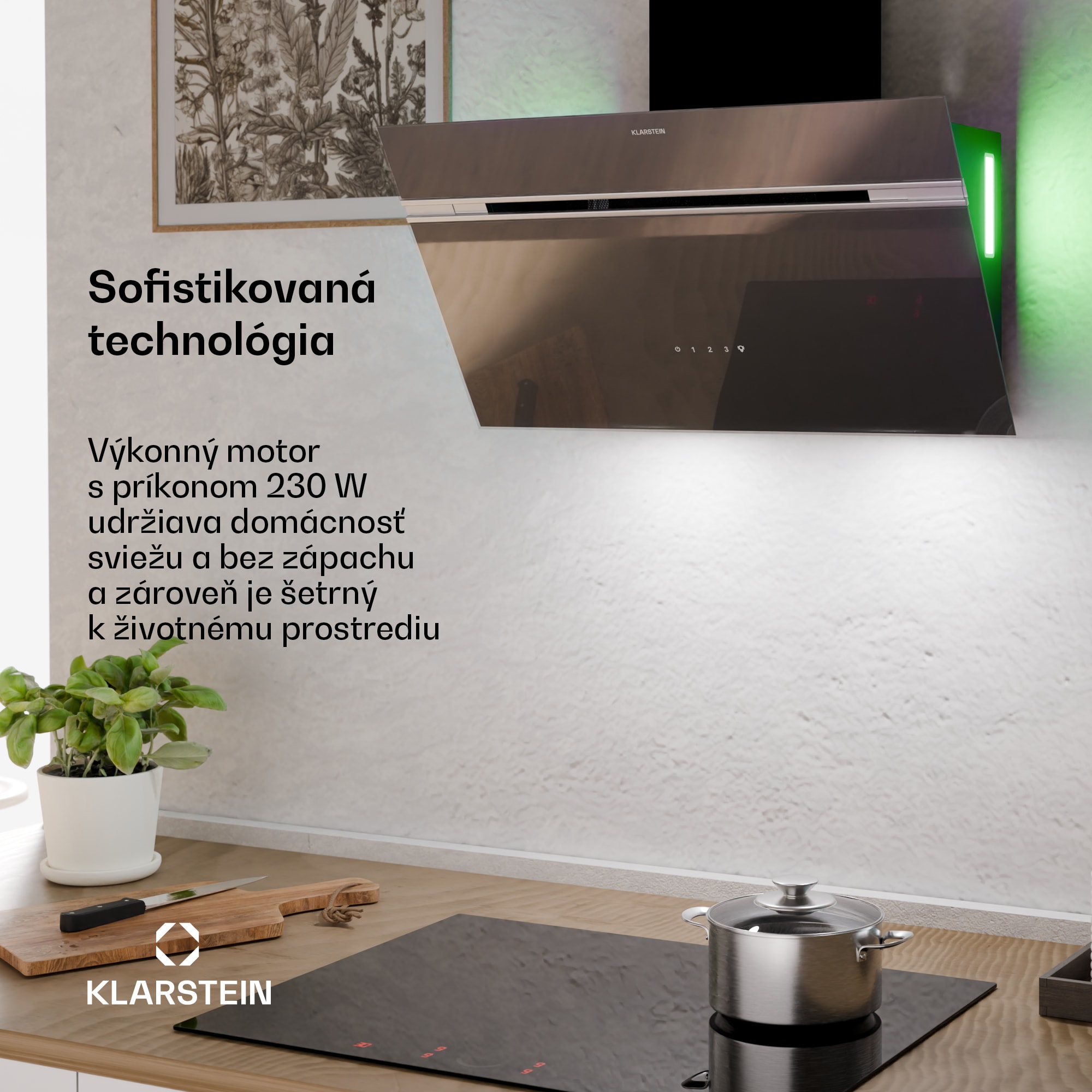 Klarstein Alina digestor, 70 cm, 600 m³/h, Tichý, EEK A – Obrázok 3