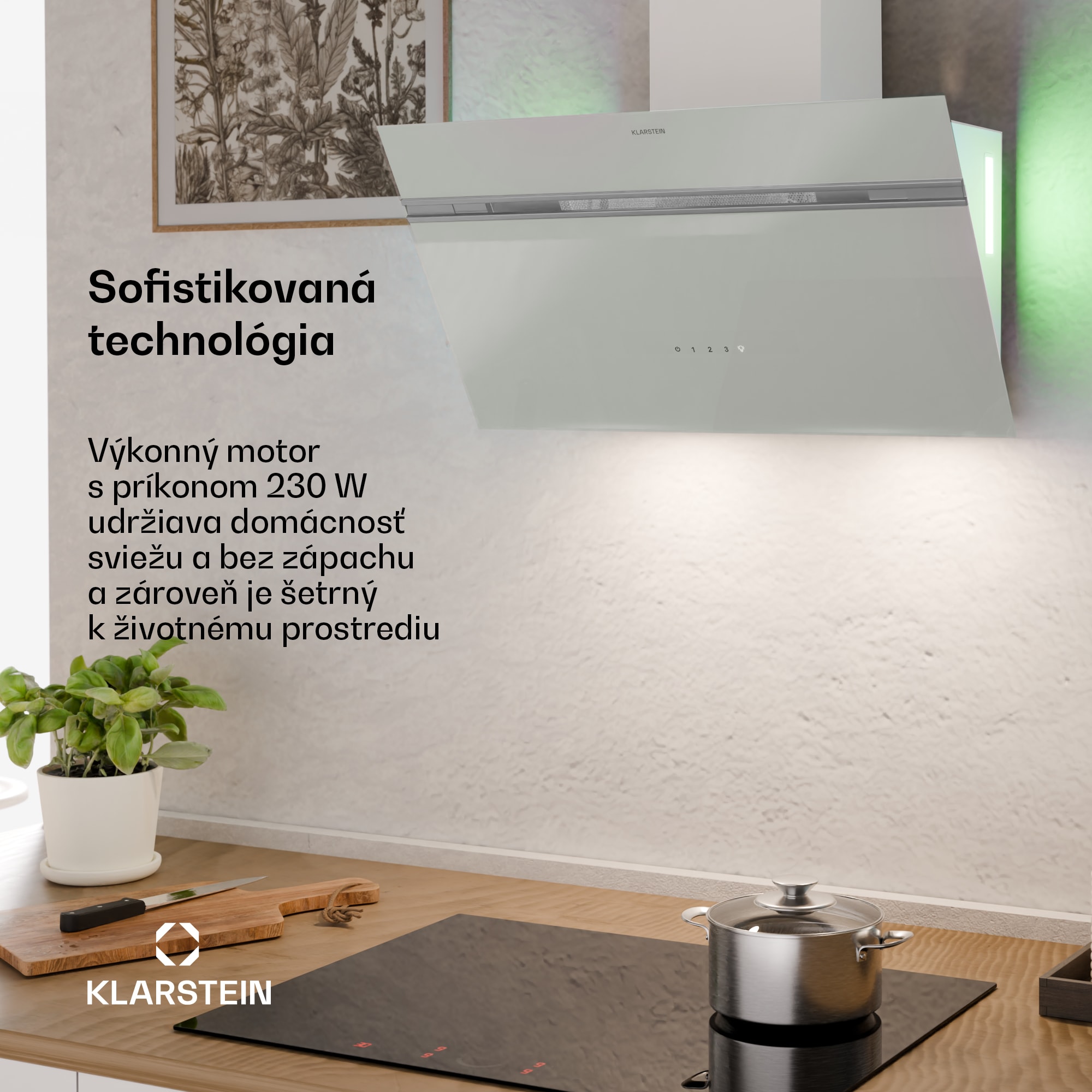 Klarstein Alina digestor, 70 cm, 600 m³/h, Tichý, EEK A – Obrázok 3