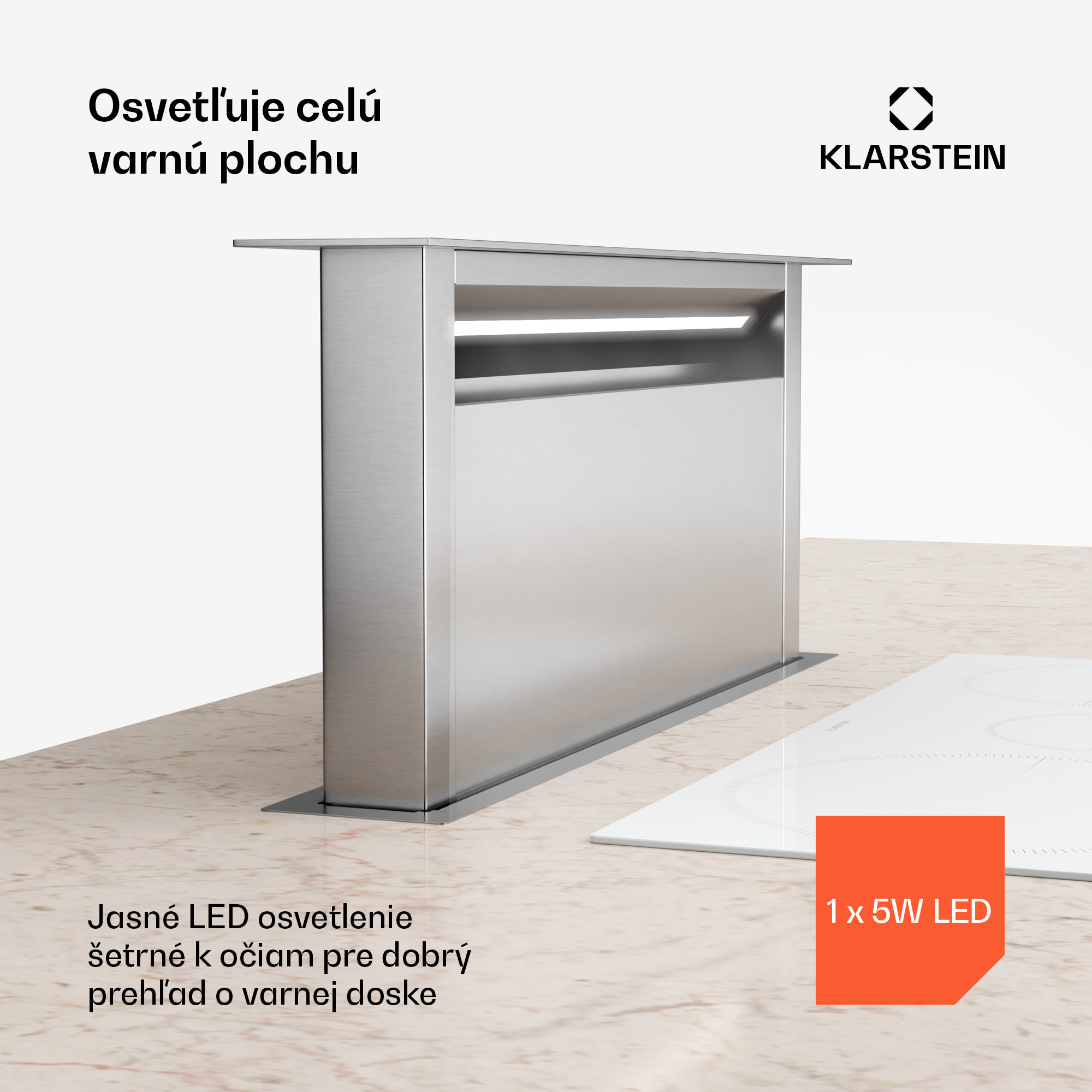 Klarstein Royal Flush Eco digestor, Výsuvný, 714 m³/h, Boost, Dotykové ovládanie, EEK A++ – Obrázok 4