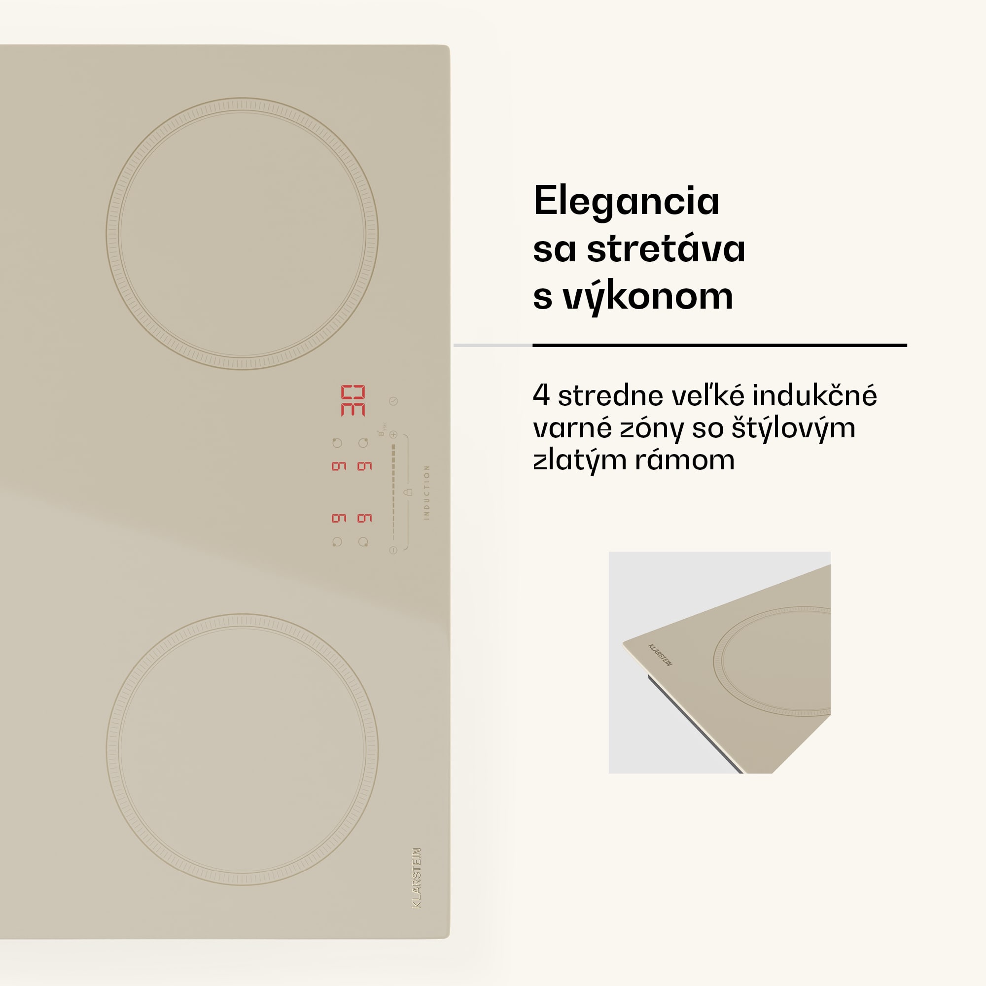 Klarstein Victoria indukčná varná doska, 60 cm, 4 varné platne, posuvník, funkcia Boost – Obrázok 4
