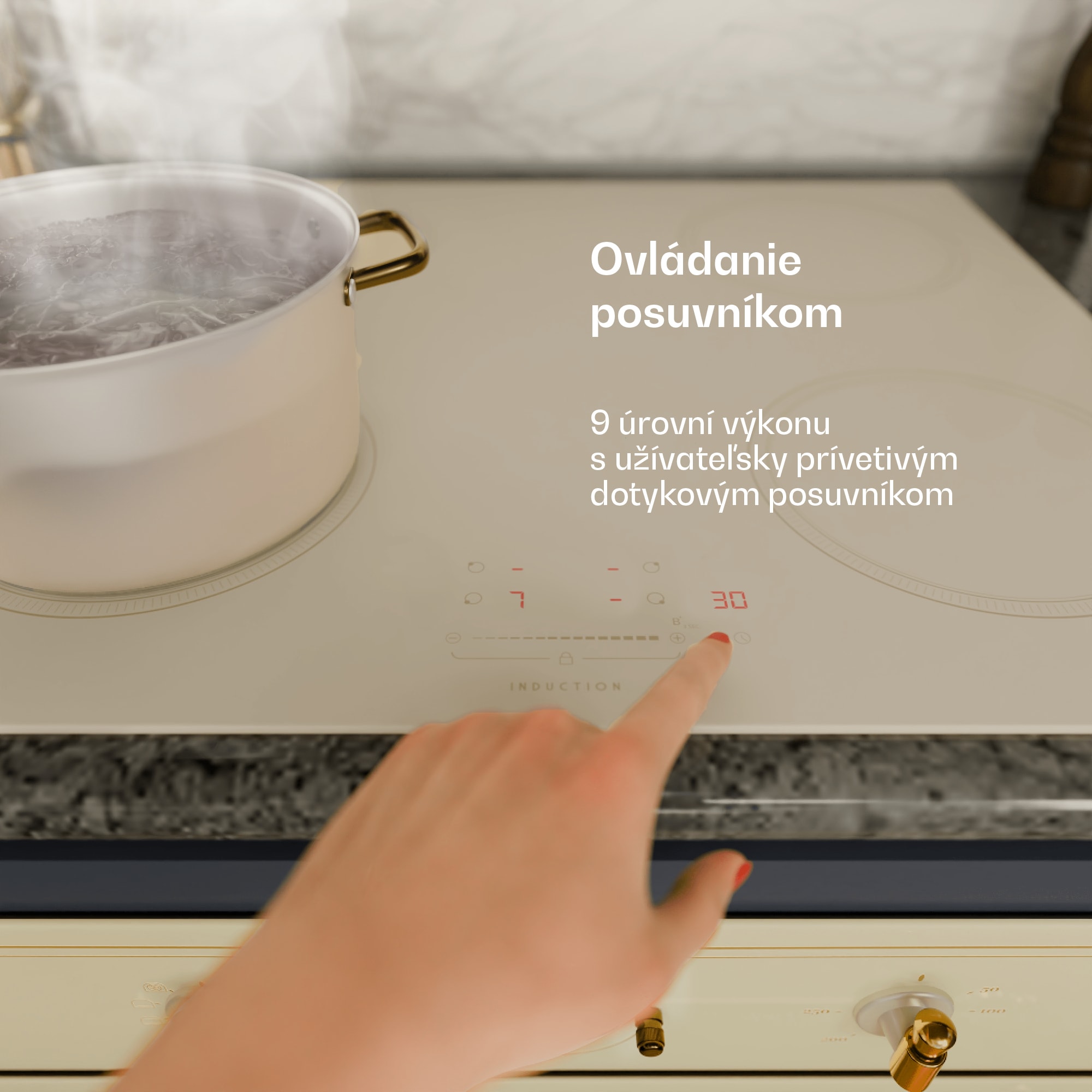 Klarstein Victoria indukčná varná doska, 60 cm, 4 varné platne, posuvník, funkcia Boost – Obrázok 5