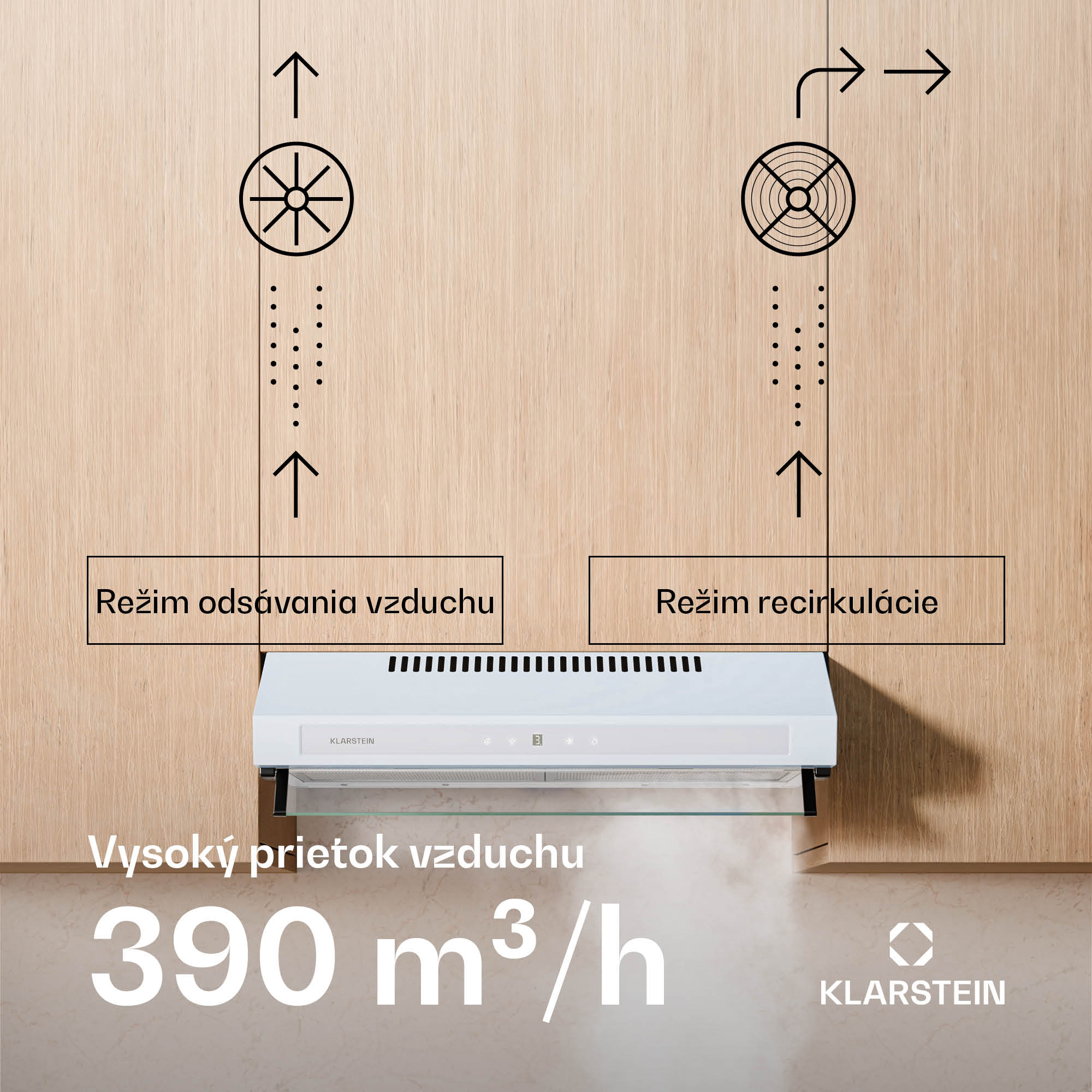 Klarstein Purista Force digestor, Kompaktný, 384,8 m³/h, EEK C, Technológia dvoch motorov – Obrázok 4
