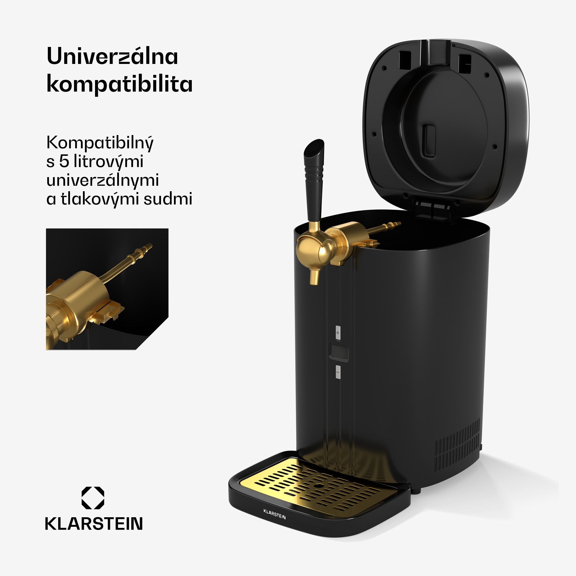 Klarstein FrostBrew pivný výčap, Tlakový systém CO2, Termo chladenie, 3-12 °C, LED displej teploty – Obrázok 4