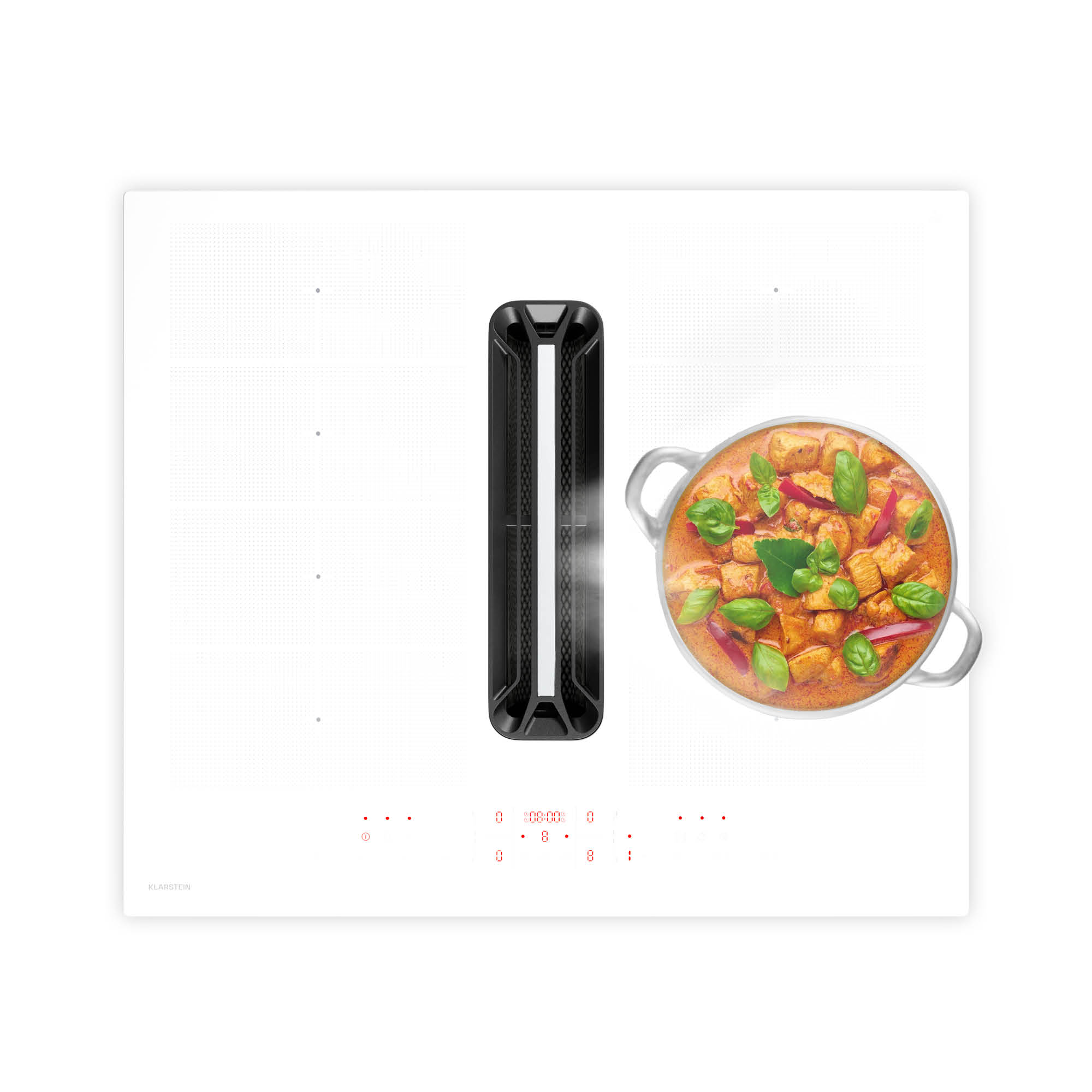 Klarstein AirJet FlexPro Down Air System, Indukčná doska + digestor, Flexi zóna, Booster