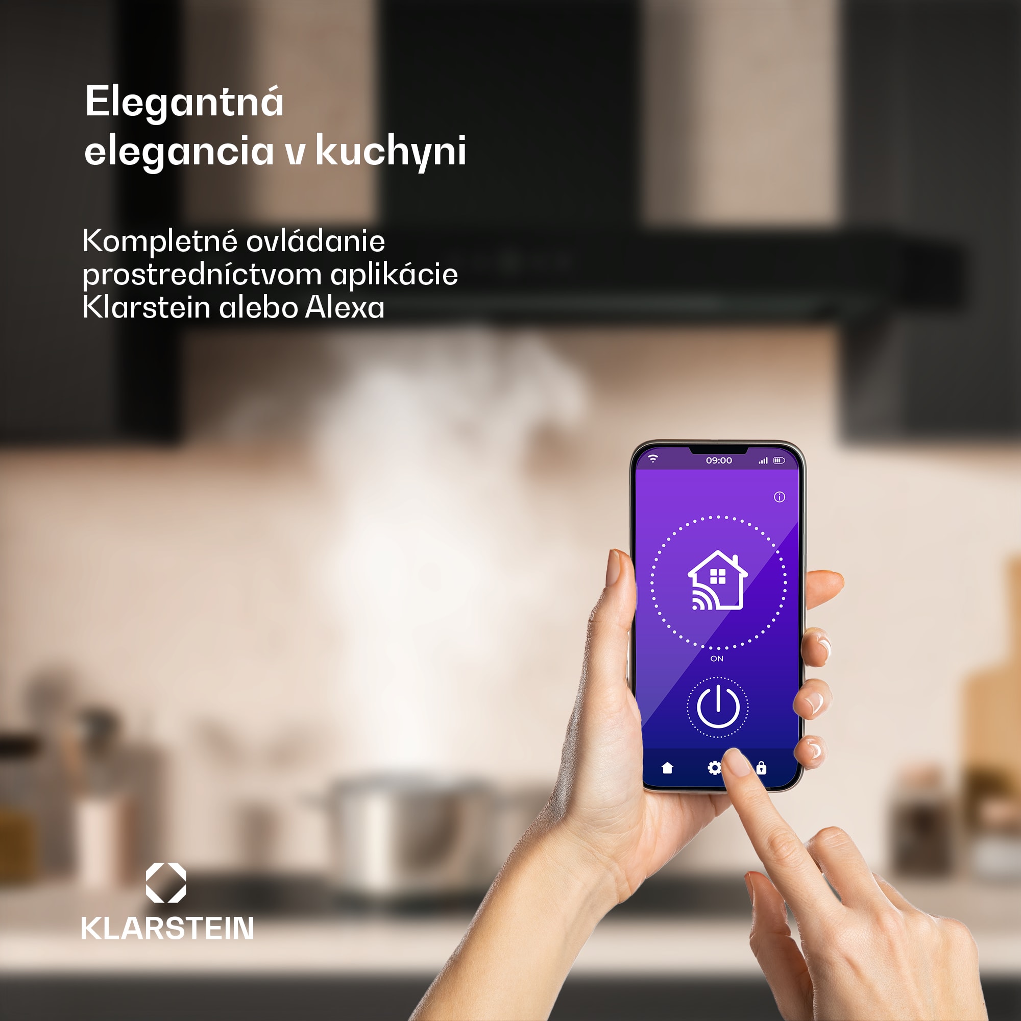 Klarstein SmartEdge digestor, WiFi, tichý, výkonný, LED, 550 m³/h, EEK A+ – Obrázok 4