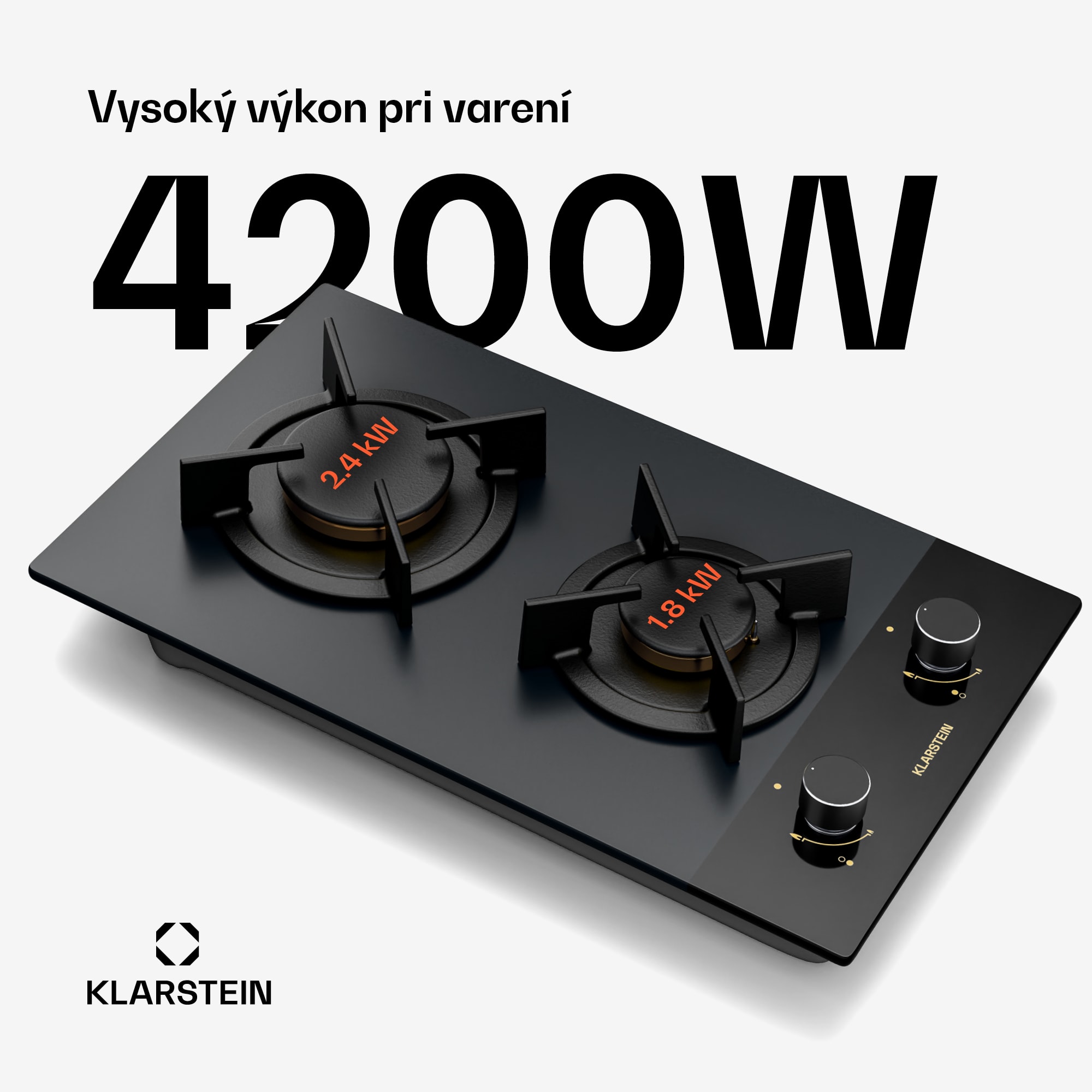 Klarstein Goldflame Nano plynová varná doska, 2 mosadzné horáky, Nano povlak, LPG/zemný plyn – Obrázok 2