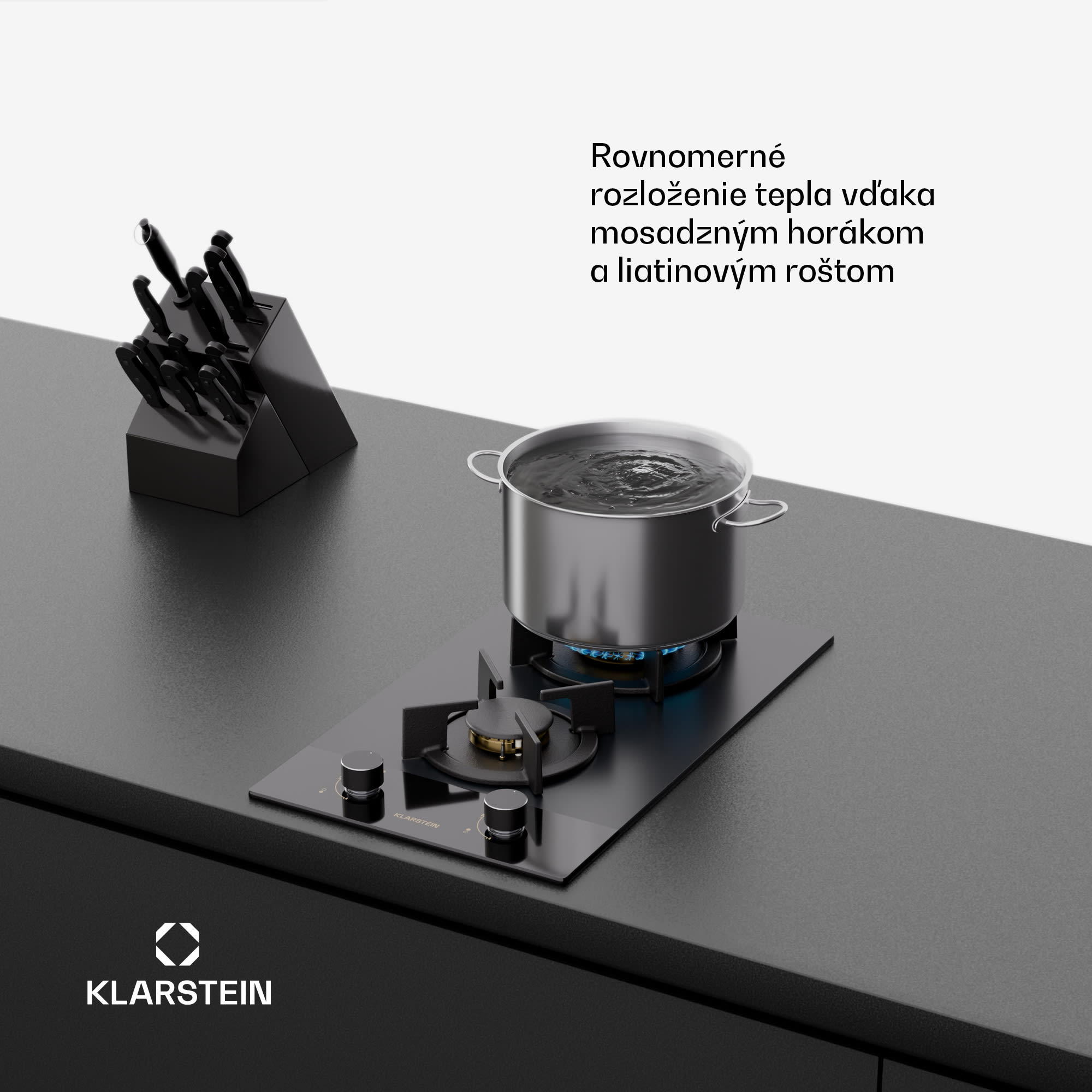 Klarstein Goldflame Nano plynová varná doska, 2 mosadzné horáky, Nano povlak, LPG/zemný plyn – Obrázok 4