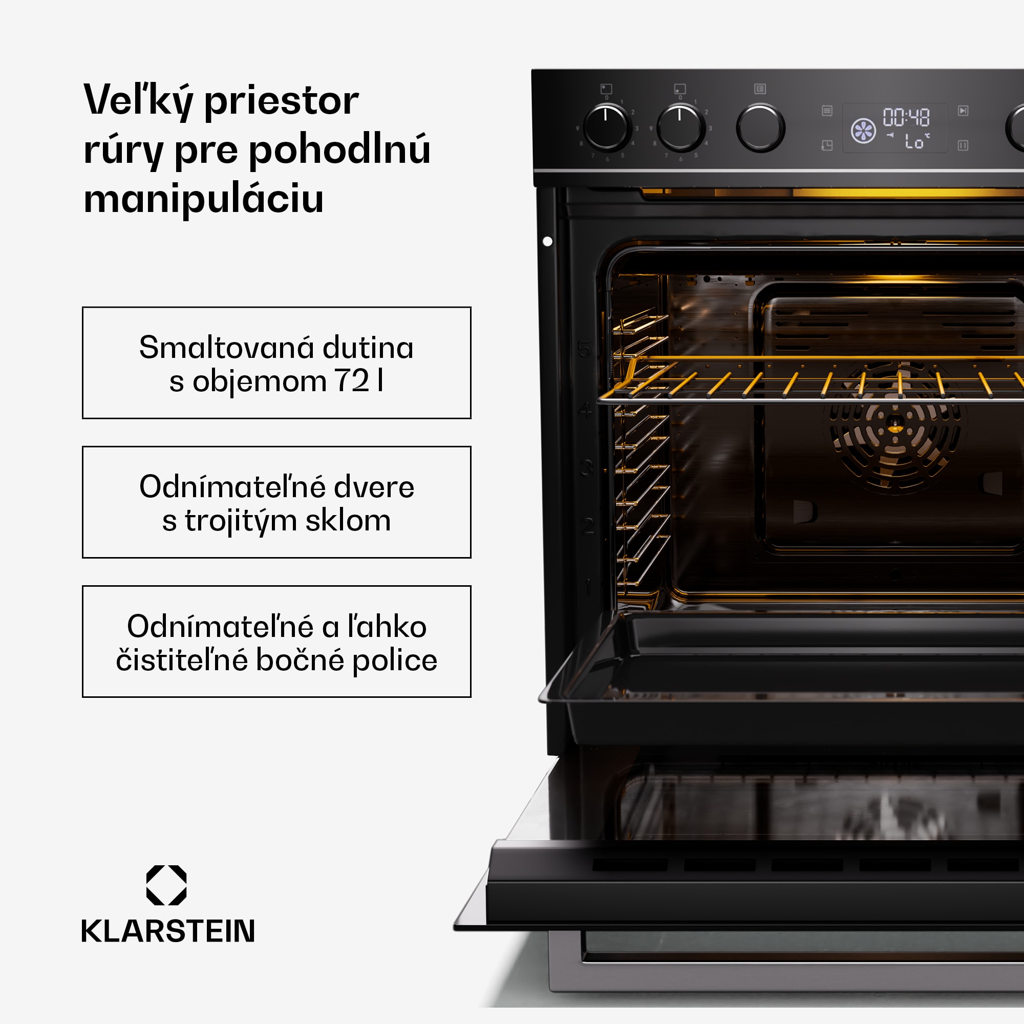 Klarstein ControlSync súprava rúry a indukčnej varnej dosky, 9 funkcií, 4 varné zóny, objem 72 l – Obrázok 3