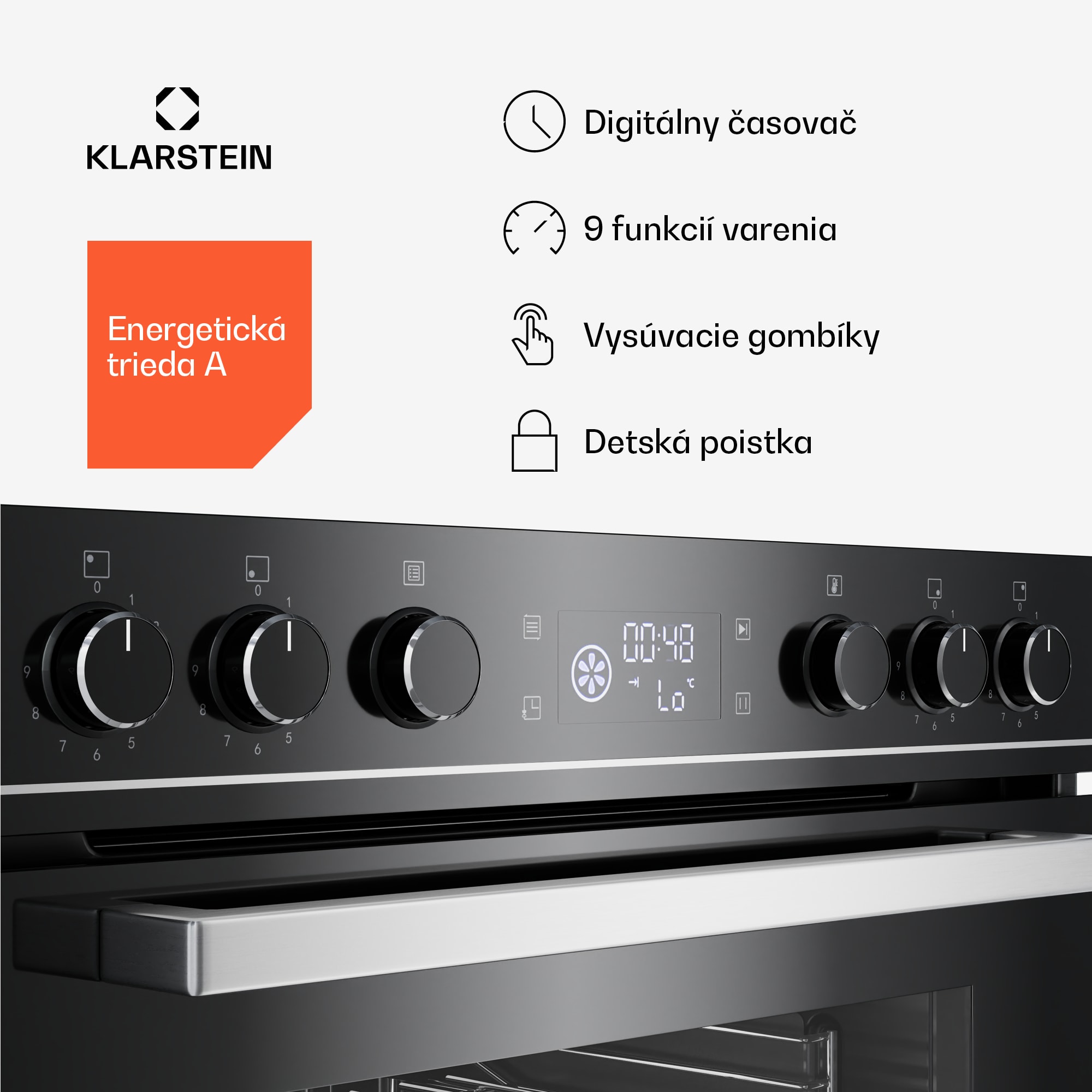 Klarstein ControlSync súprava rúry a indukčnej varnej dosky, 9 funkcií, 4 varné zóny, objem 72 l – Obrázok 5