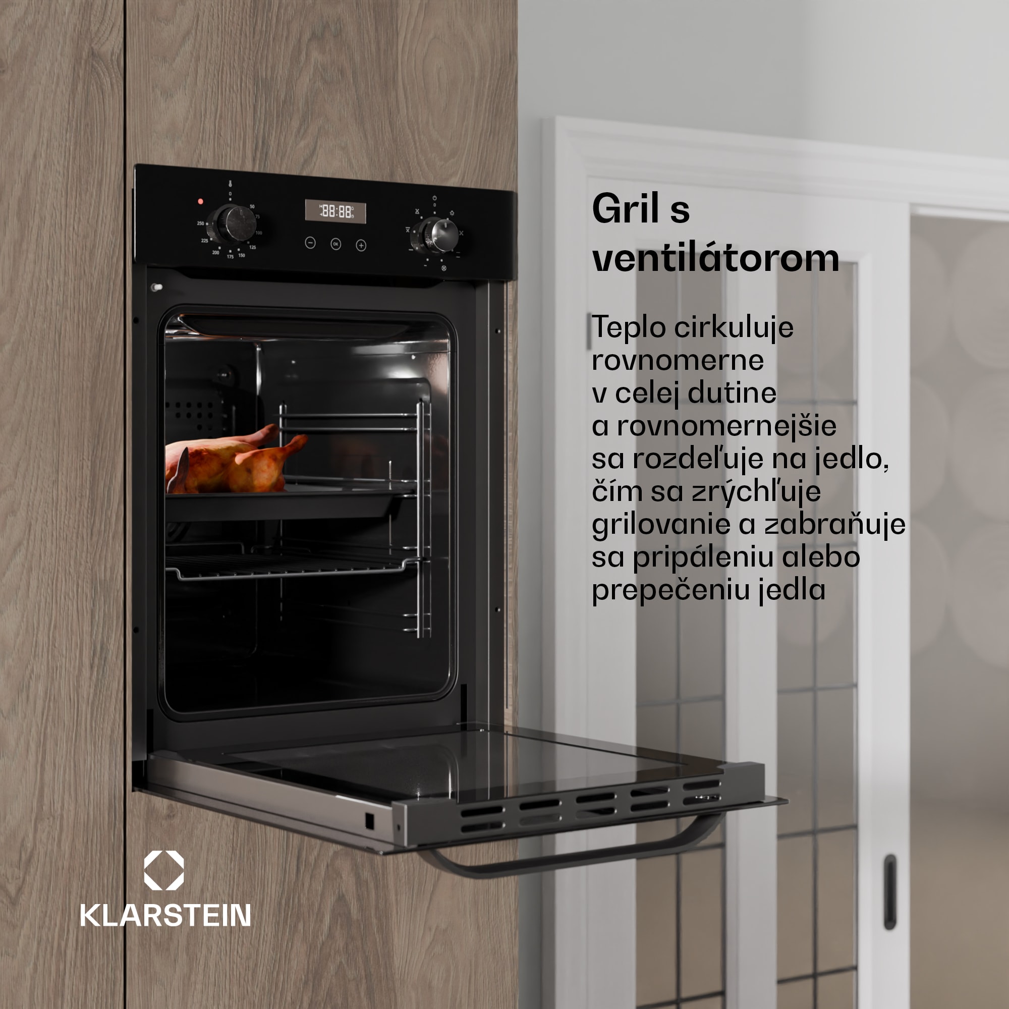 Klarstein SmartSlim rúra, Slim dizajn, 9 funkcií, objem 49 l, jednoduché čistenie, EEK A – Obrázok 5