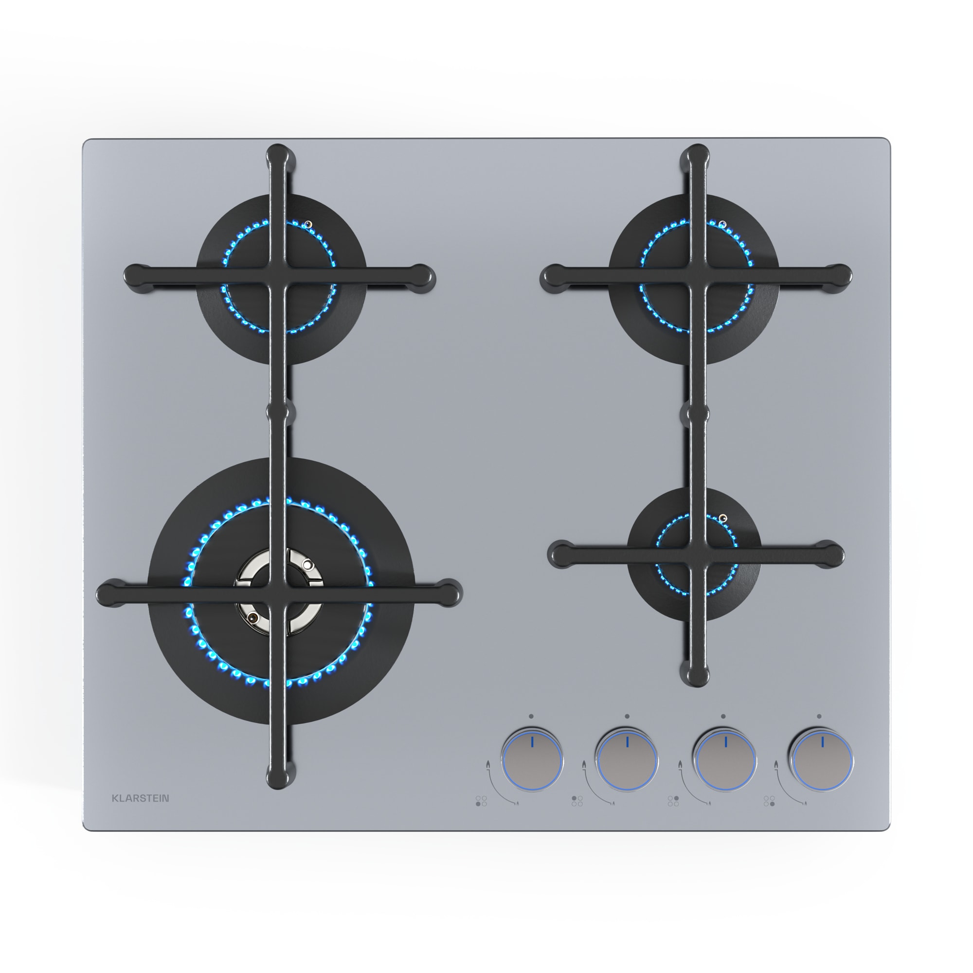 Klarstein Illuminosa 4 plynová varná doska 4-horáková Sabaf horák z nehrdzavejúcej ocele