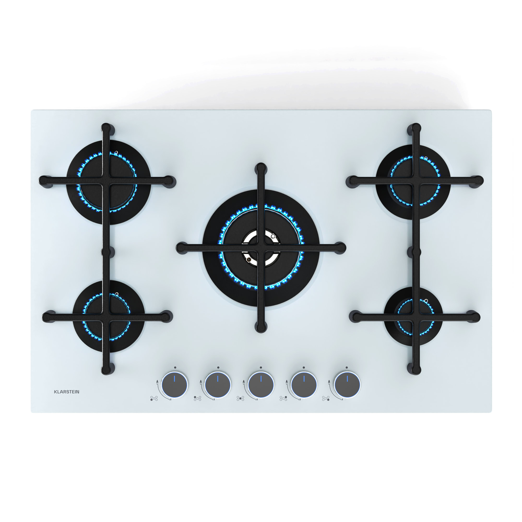 Klarstein Plynová varná doska Illuminosa 5 Sklokeramický horák Sabaf s 5 horákmi
