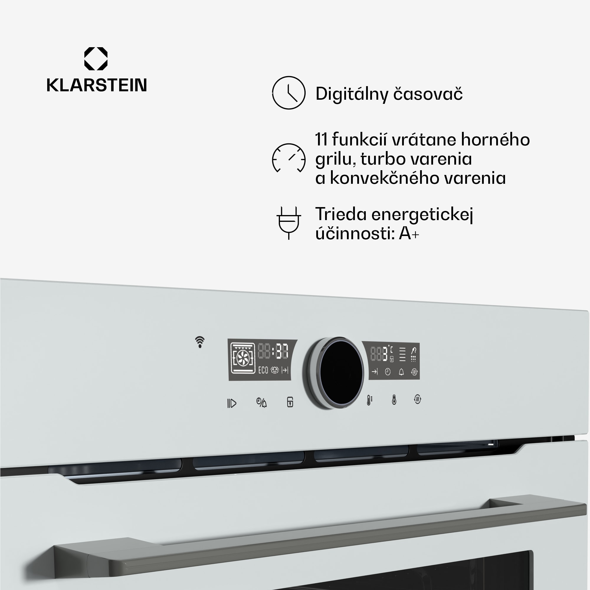 Klarstein Illuminosa inteligentná rúra, ovládanie pomocou aplikácie, Energetická účinnosť A+, Kapacita 73 L, 11 Funkcií – Obrázok 4