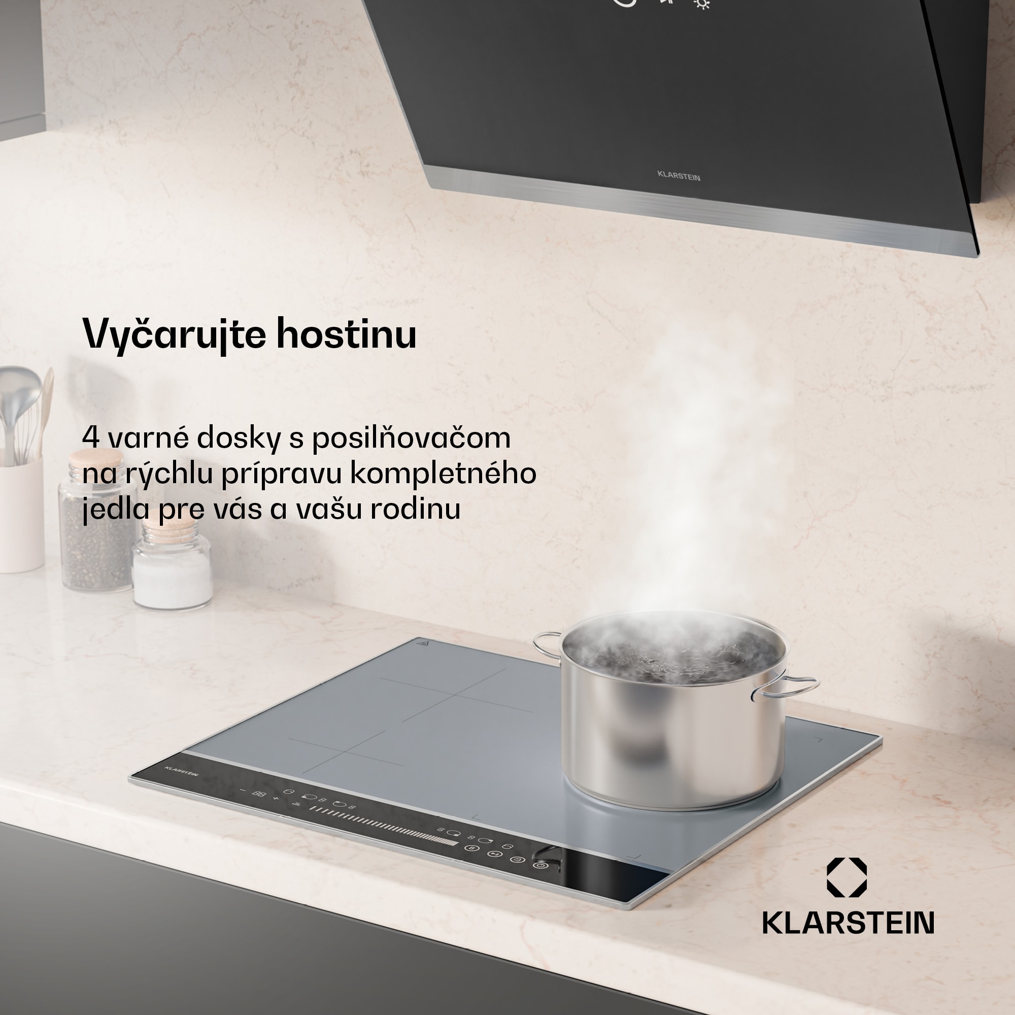 Klarstein DualTone Hybrid indukčná varná doska, Flex Zone, LED displej, Ovládanie posuvníkmi, 7200 W – Obrázok 2