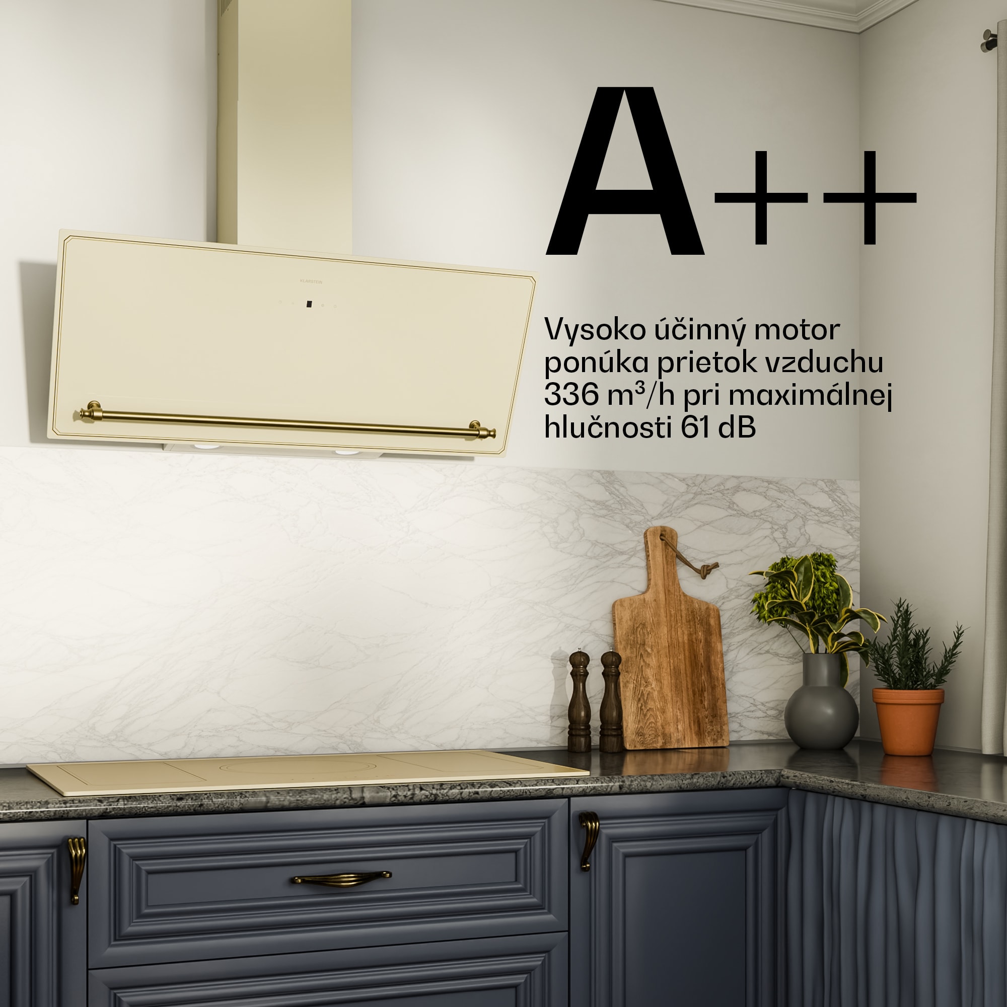 Klarstein Victoria šikmý digestor 90 cm prietok vzduchu 336 m³/h – Obrázok 4