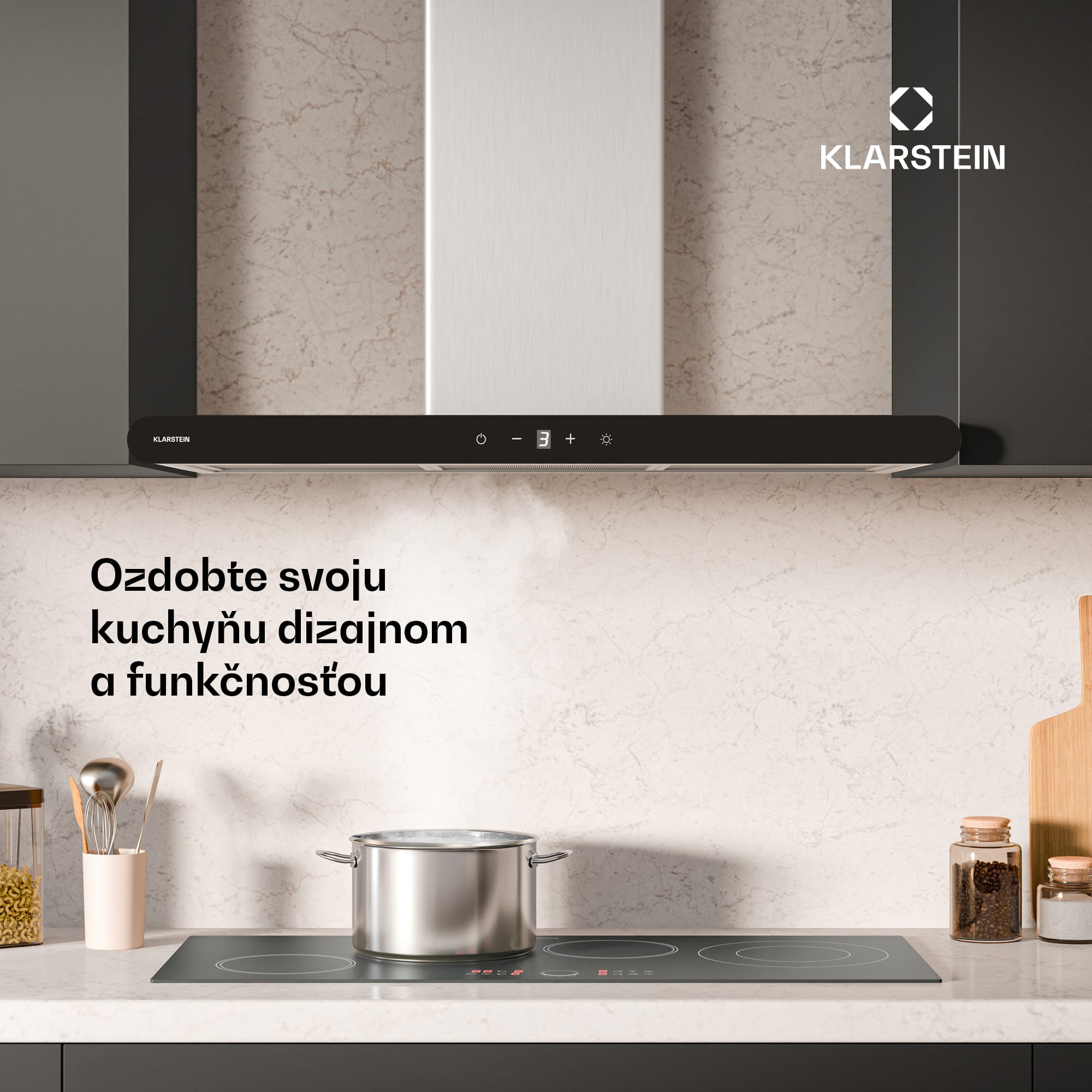 Klarstein CurveVent digestor, 700 m³/h, Dotykový, LED, 110 W, EEK A+ – Obrázok 2