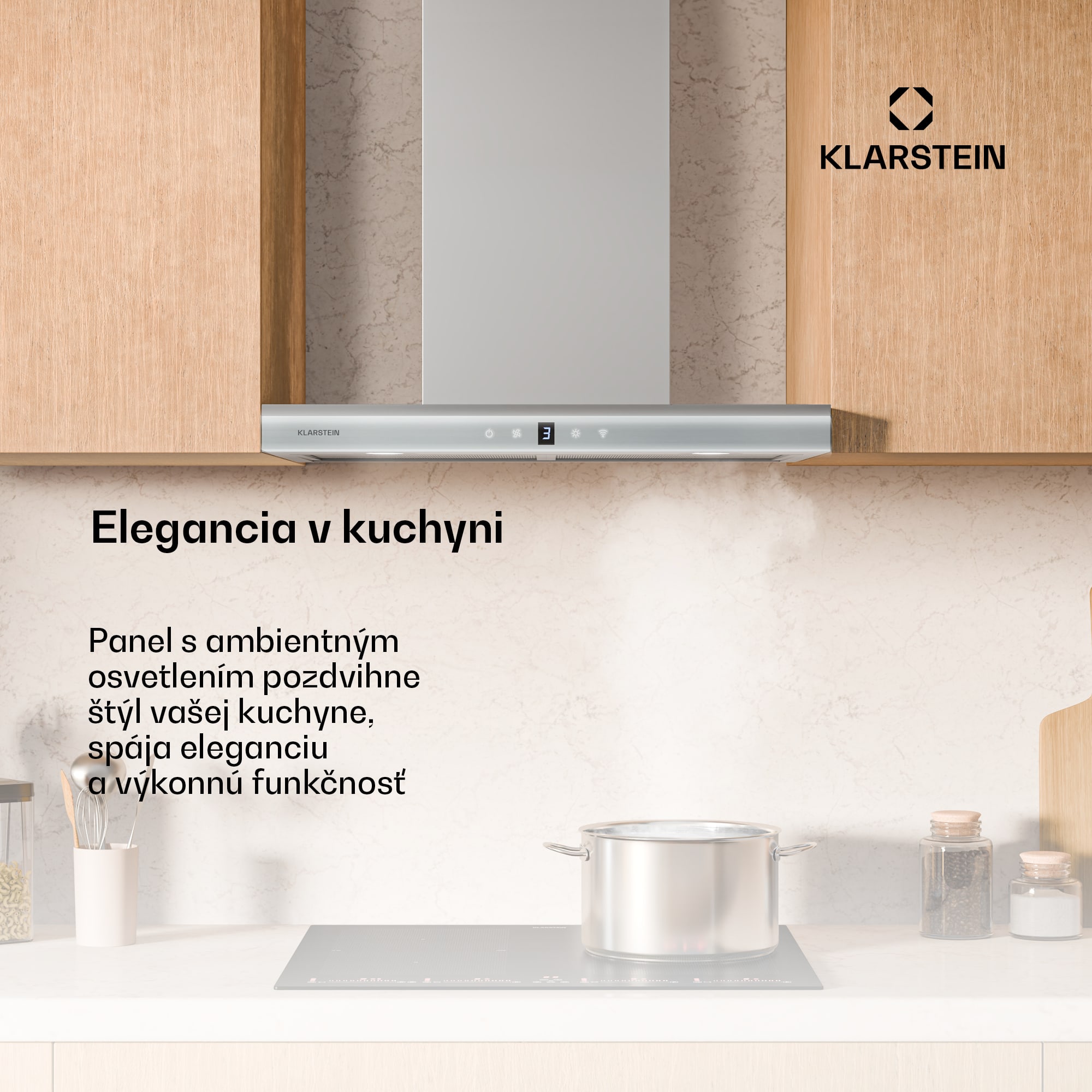 Klarstein Auriana digestor, Ambient Light, 700 m³/h, WiFi, Touch, LED – Obrázok 2