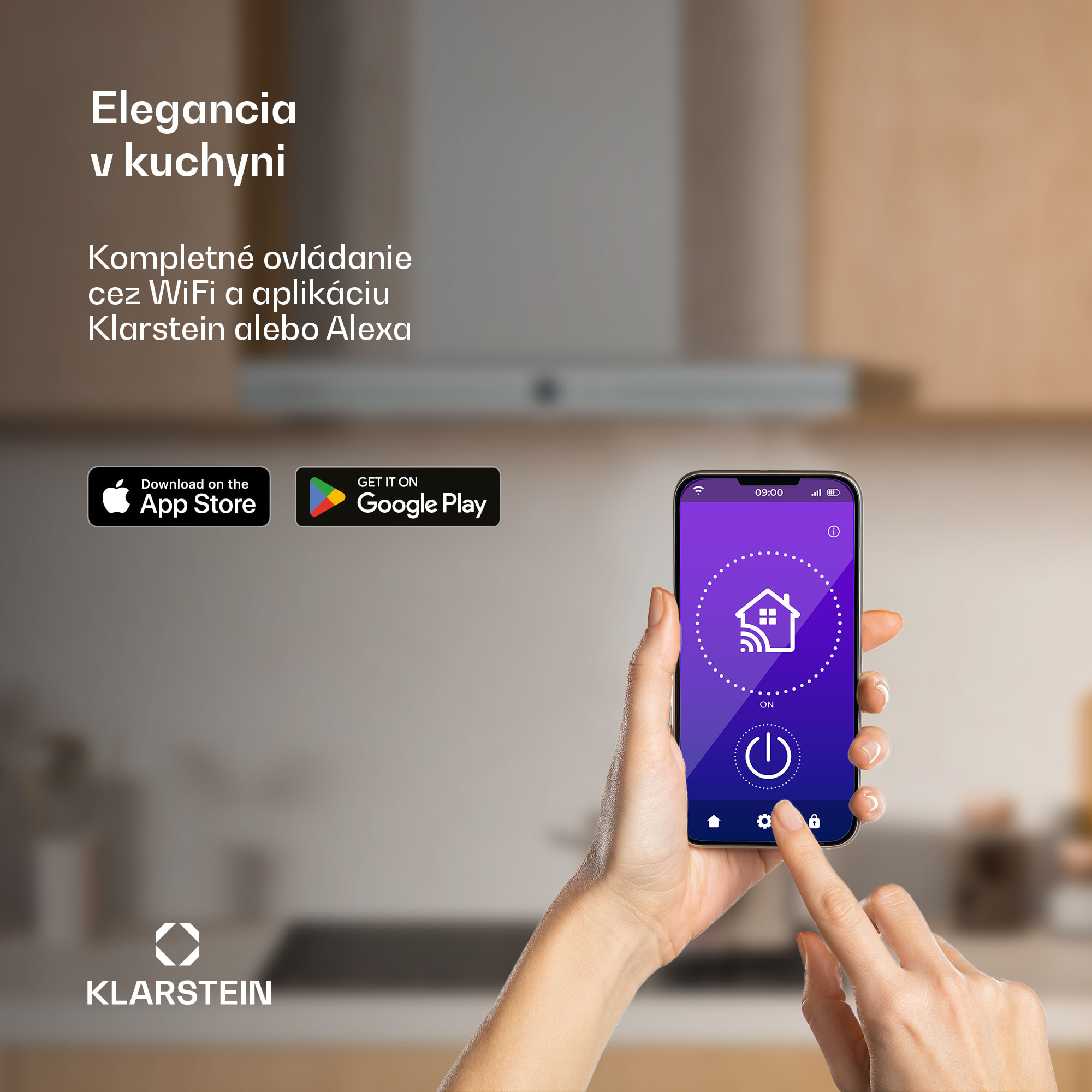 Klarstein Auriana digestor, Ambient Light, 700 m³/h, WiFi, Touch, LED – Obrázok 5