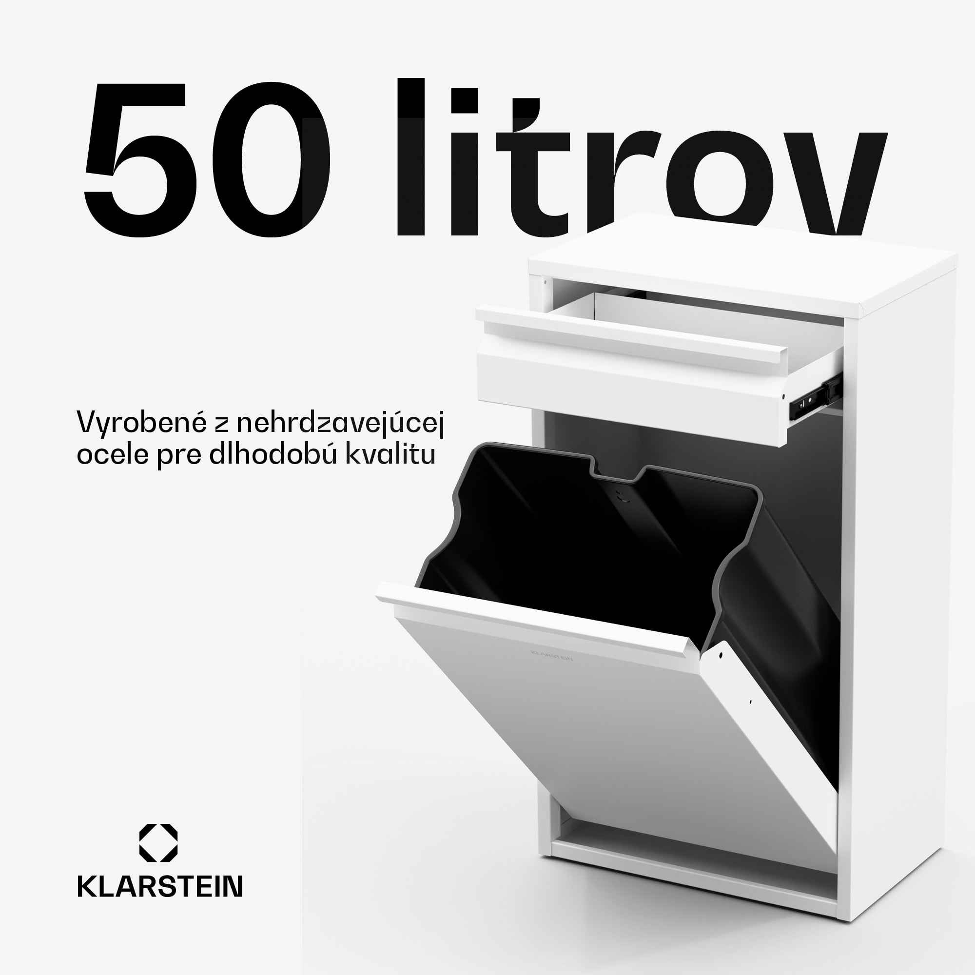 Klarstein Ordnungshüter Koš na kuchynský odpad 50 L so zásuvkou – Obrázok 2