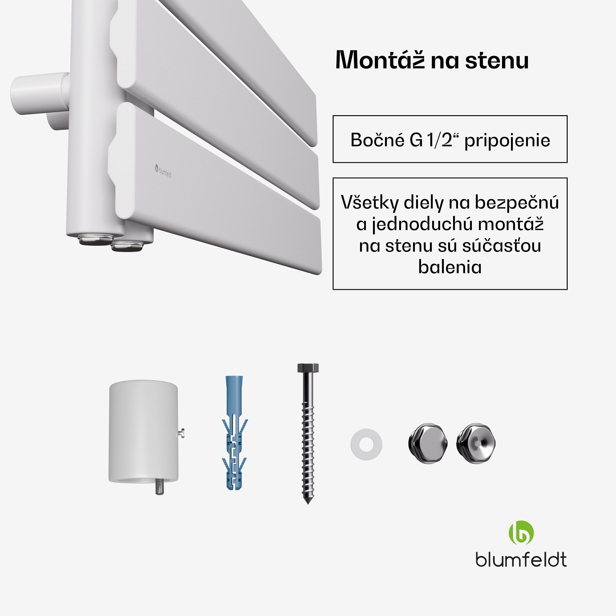 Blumfeldt Fairmont radiátor, 60 x 160 cm, nástenný, moderný dizajn, teplovodný – Obrázok 5