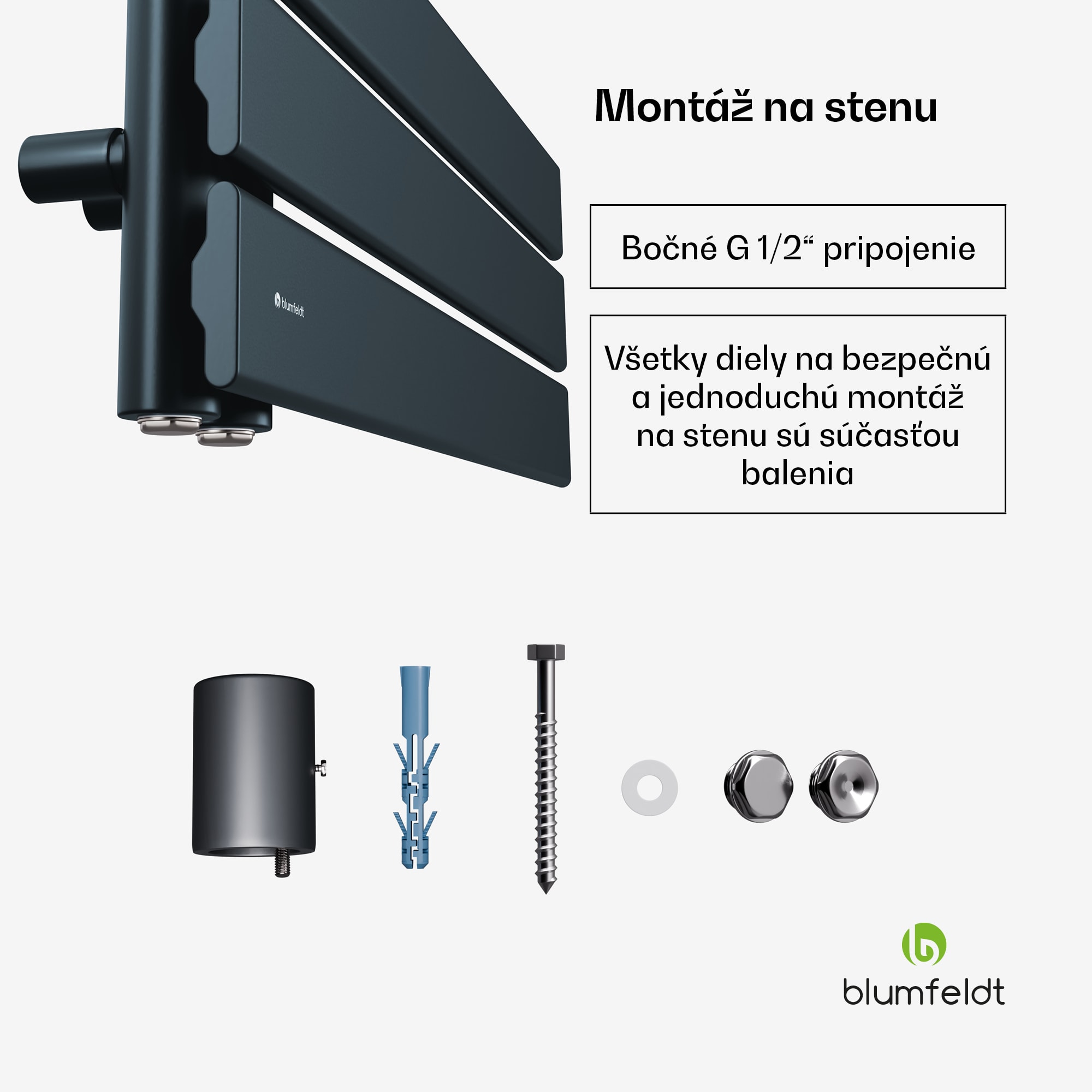 Blumfeldt Fairmont radiátor, 60 x 160 cm, nástenný, moderný dizajn, teplovodný – Obrázok 5