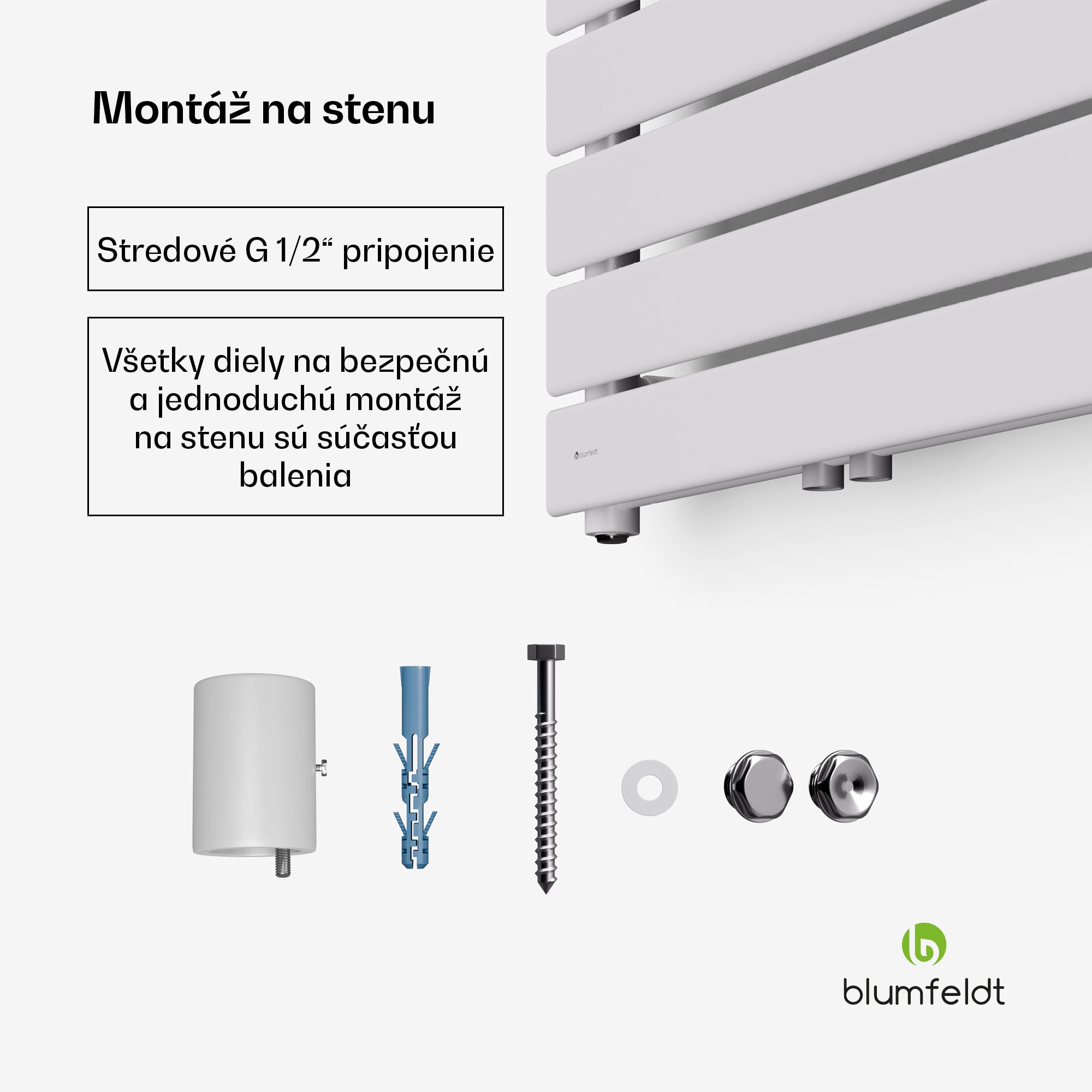 Blumfeldt Fairmont radiátor, 60 x 180 cm, nástenný, moderný dizajn, teplovodný – Obrázok 5