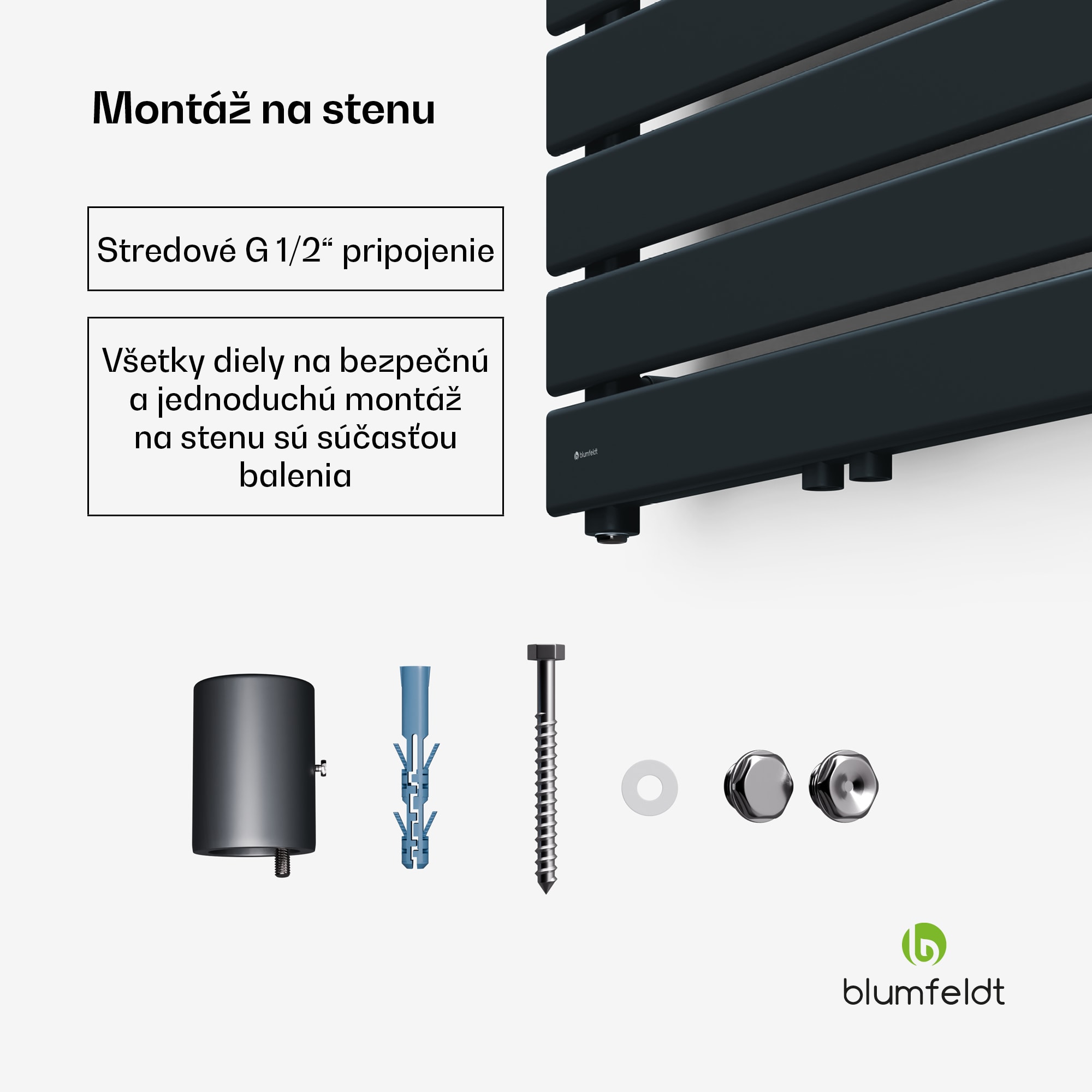 Blumfeldt Fairmont radiátor, 60 x 180 cm, nástenný, moderný dizajn, teplovodný – Obrázok 5