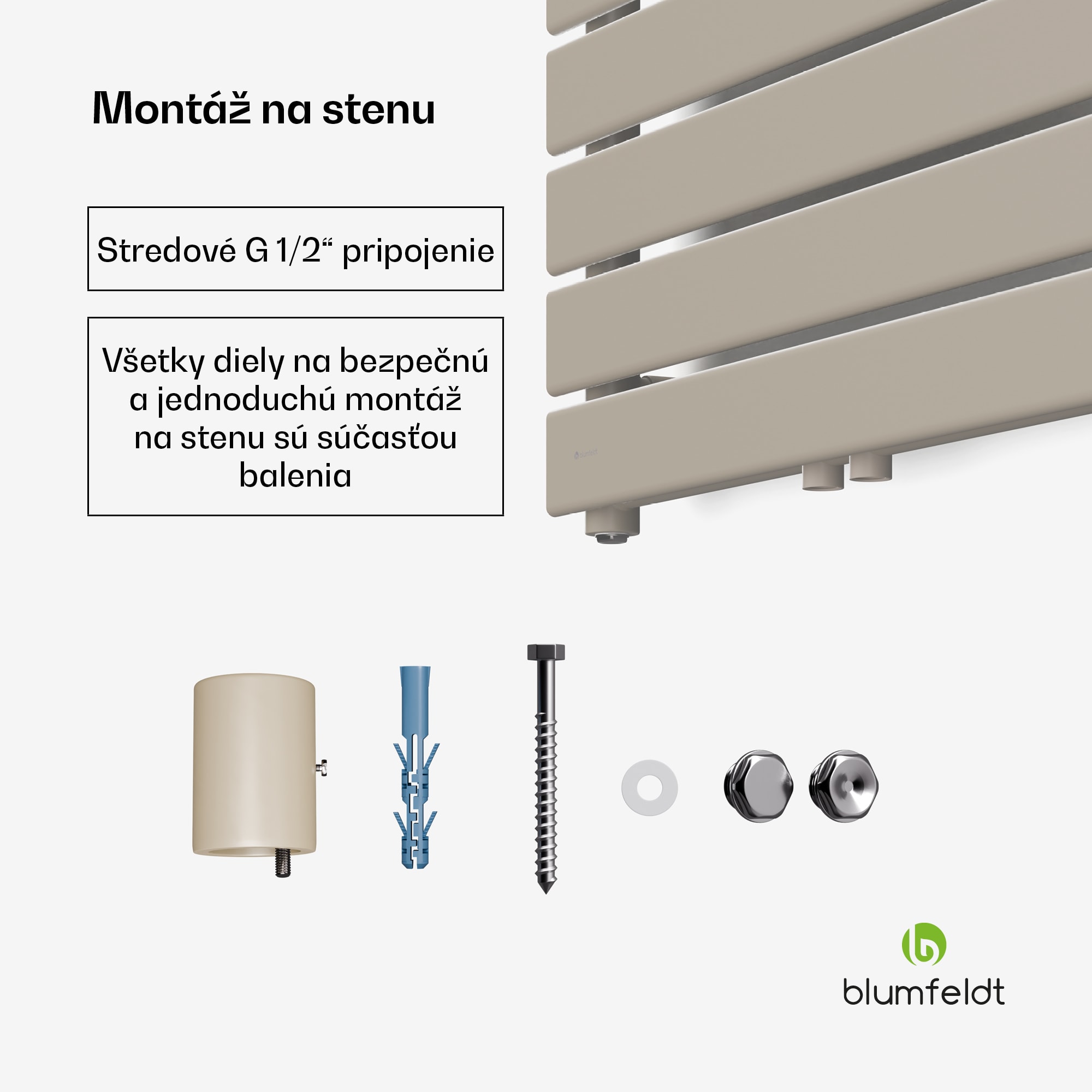 Blumfeldt Fairmont radiátor, 60 x 180 cm, nástenný, moderný dizajn, teplovodný – Obrázok 5
