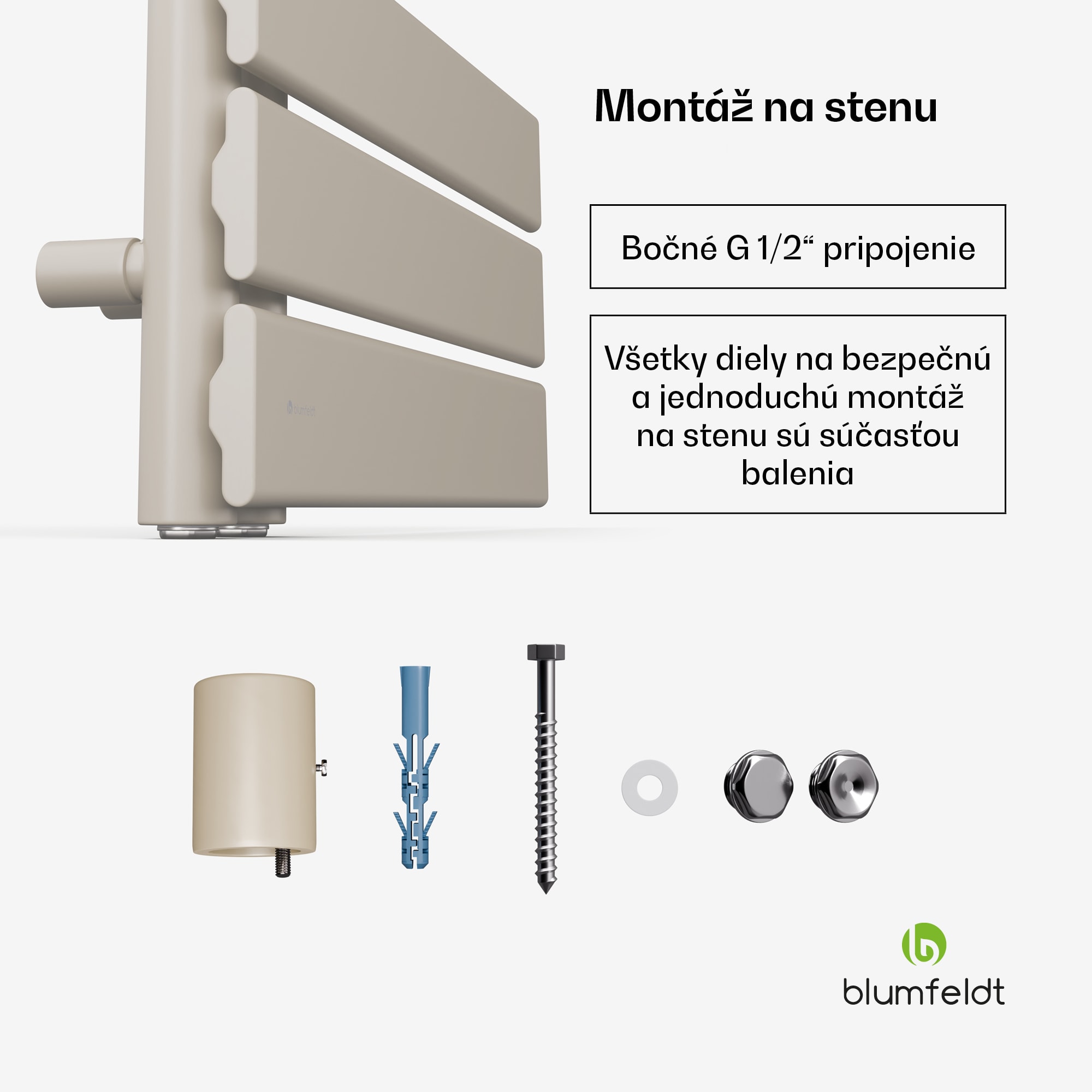 Blumfeldt Fairmont radiátor, 45 x 80 cm, nástenný, moderný dizajn, teplovodný – Obrázok 5