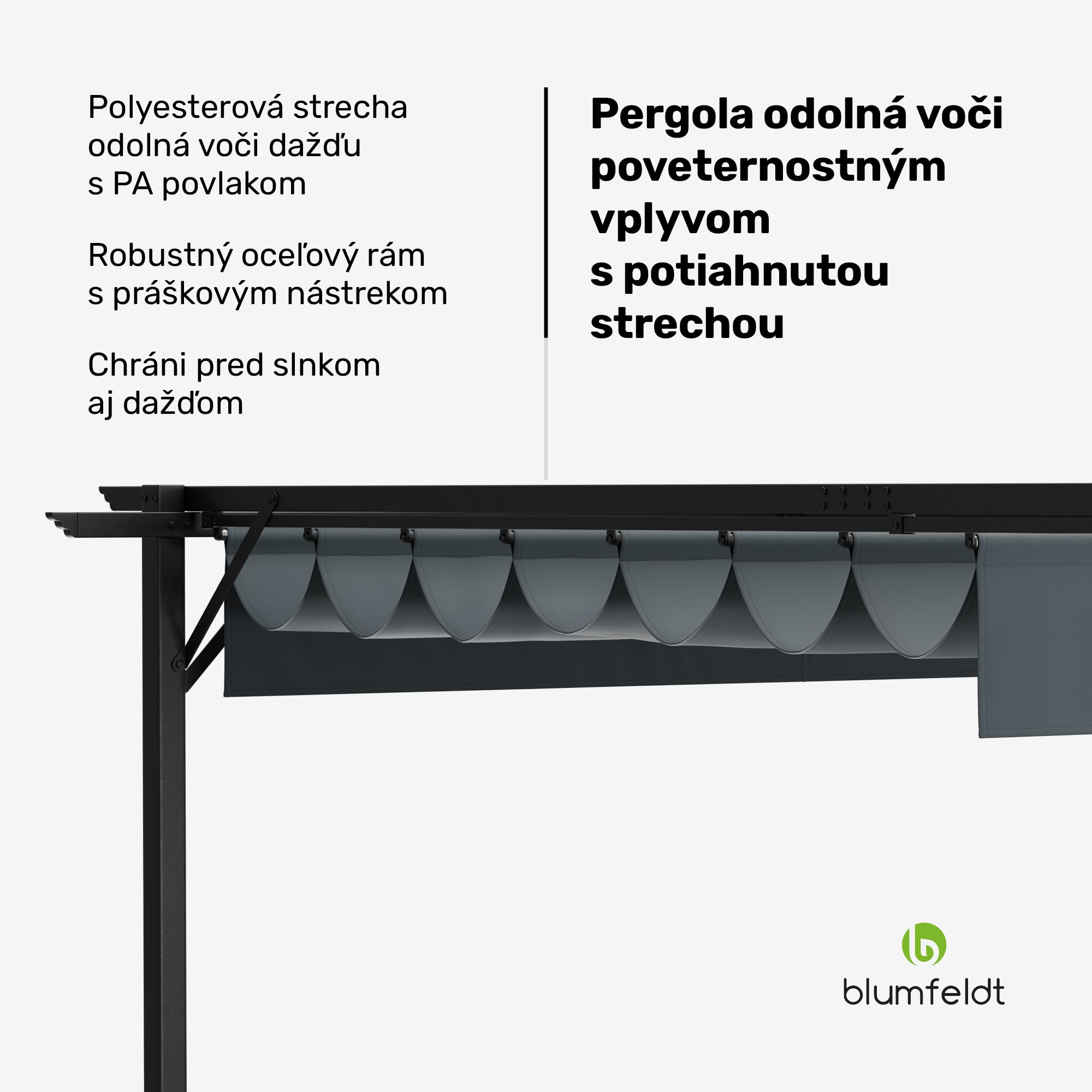 Blumfeldt Pantheon Robust Pergola, 3x4 m práškovo lakovaná oceľ odolná voči poveternostným vplyvom – Obrázok 2