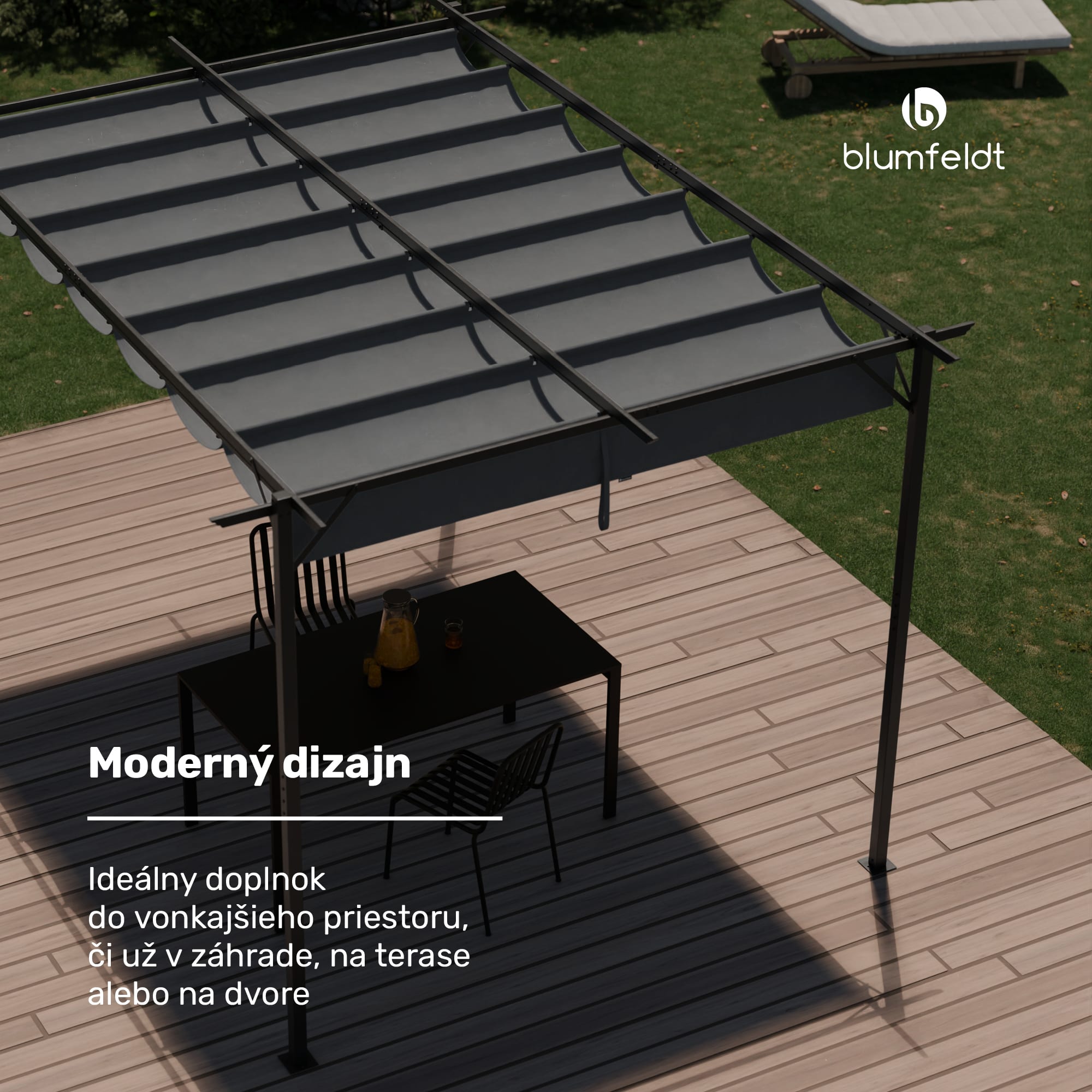 Blumfeldt Pantheon Robust Pergola, 3x4 m práškovo lakovaná oceľ odolná voči poveternostným vplyvom – Obrázok 3