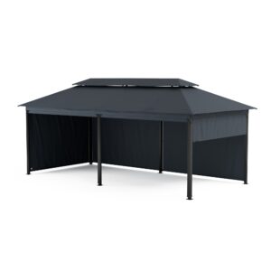 Blumfeldt Grandezza Cortina záhradný altánok 3x6 m, odolný voči poveternostným vplyvom, prášková farba, bočné rolety