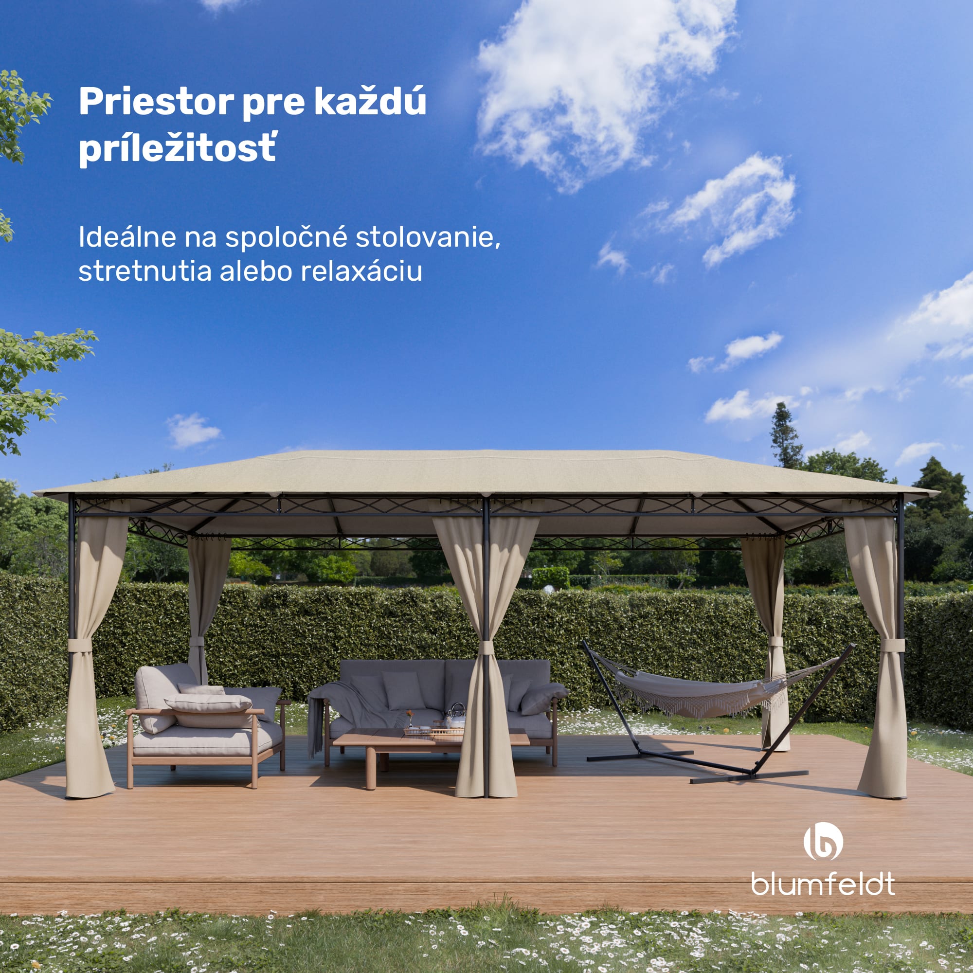 Blumfeldt Mondo 3x6 altánok s kovovým rámom a 4 bočnými stenami – Obrázok 2