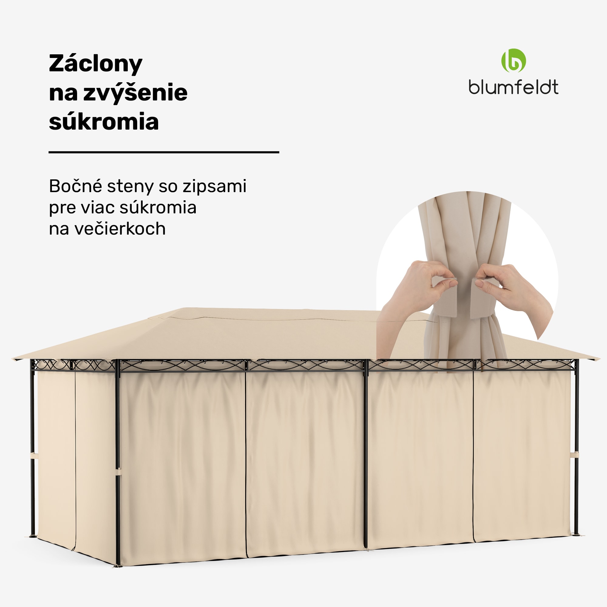 Blumfeldt Mondo 3x6 altánok s kovovým rámom a 4 bočnými stenami – Obrázok 4