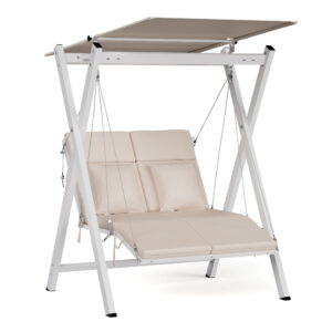 Blumfeldt FlexiSwing hollywoodska hojdačka 2-miestna Nastaviteľné operadlo + slnečná strieška, odolná voči poveternostným vplyvom