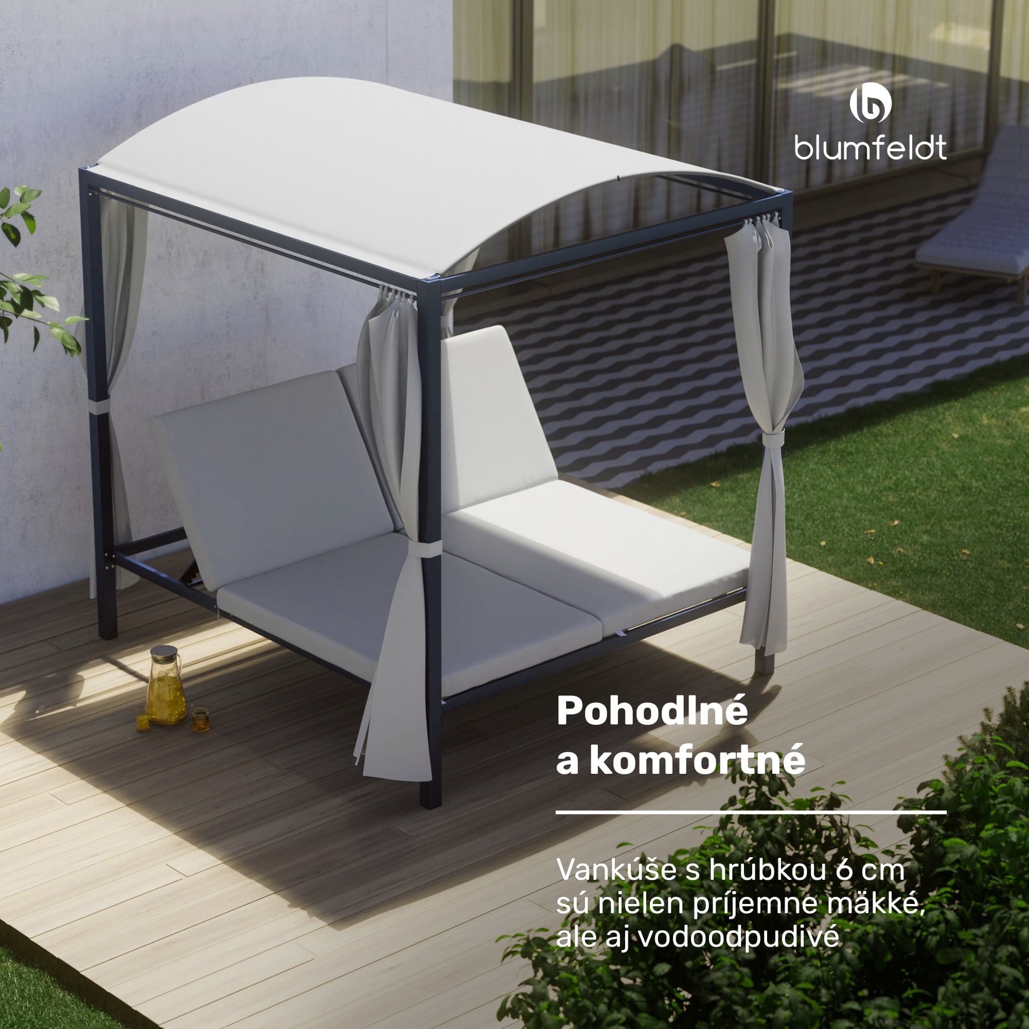 Blumfeldt Eremitage Double XL ležadlo, ochrana pred slnkom, až pre 2 osoby, kovový rám, odolné voči poveternostným vplyvom – Obrázok 3