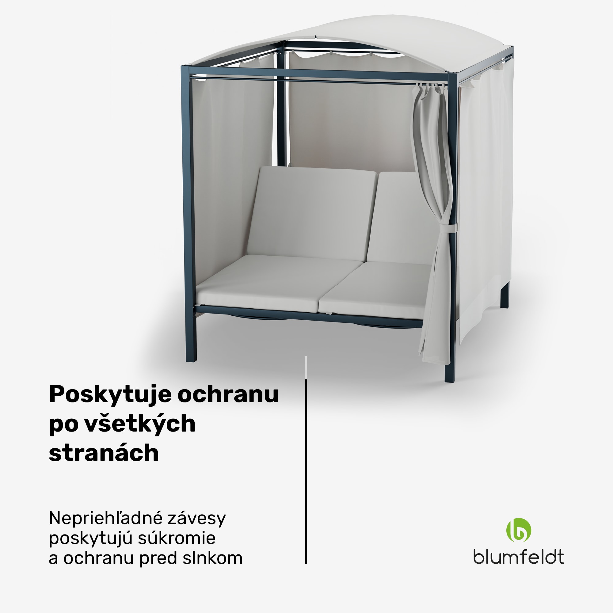 Blumfeldt Eremitage Double XL ležadlo, ochrana pred slnkom, až pre 2 osoby, kovový rám, odolné voči poveternostným vplyvom – Obrázok 4