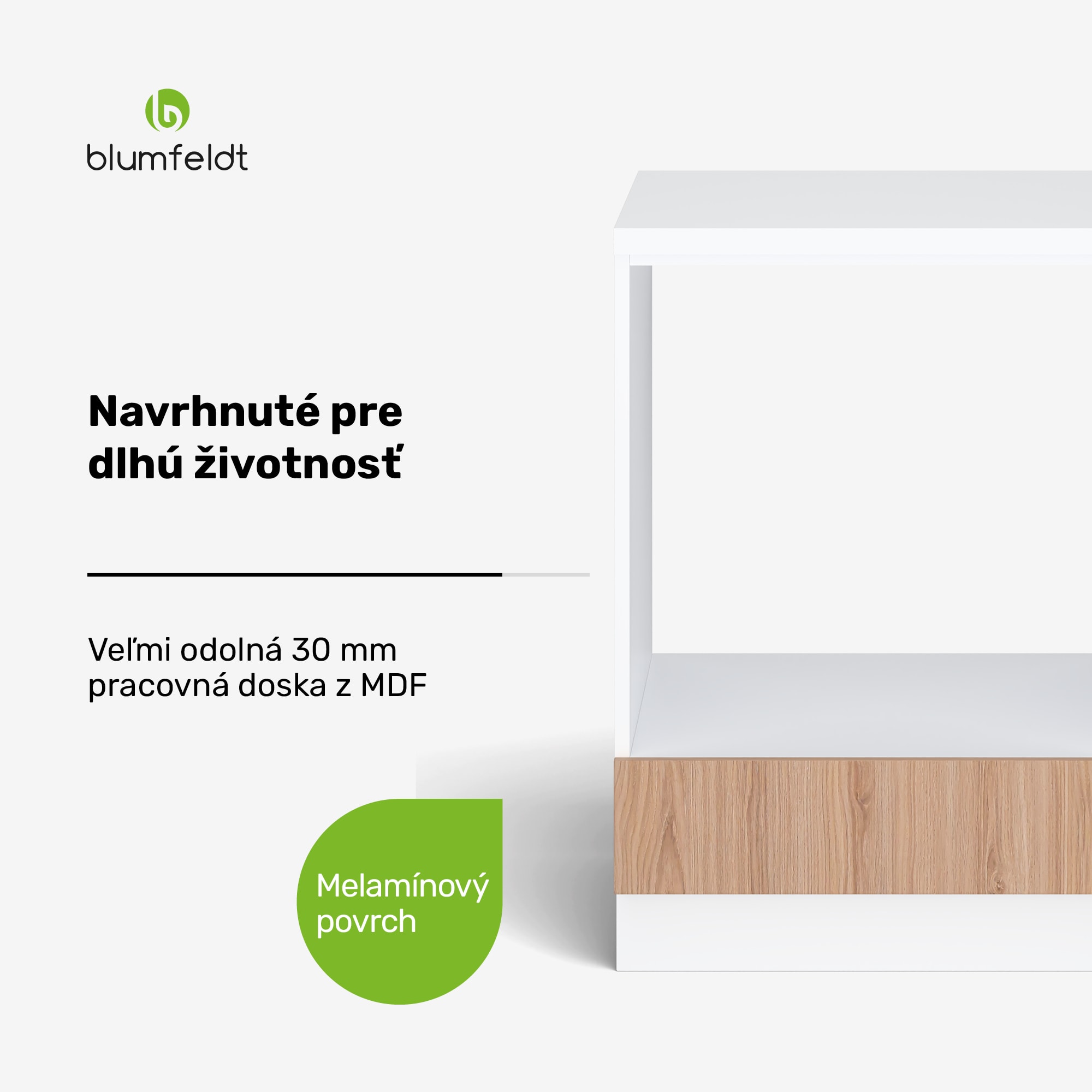 Blumfeldt WoodVista skriňa na skladovanie, Stabilná MDF pracovná doska, Udržateľné materiály, Jednoduchá montáž – Obrázok 2