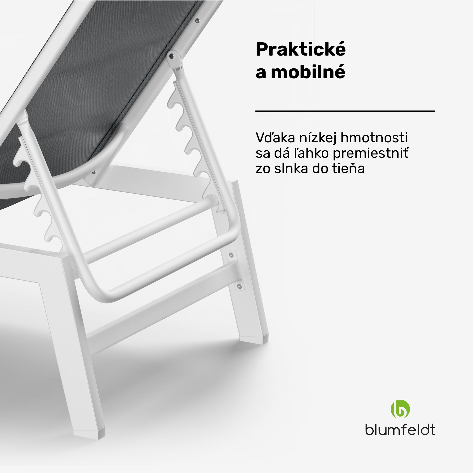 Blumfeldt Renazzo Lounge ležadlo, nosnosť 120 kg, 5-stupňové, vodoodpudivé – Obrázok 4