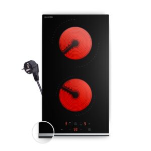 Klarstein Verosteel sklokeramická varná doska, Minimalistická, výkonná, 2 varné zóny, 3000 W, 30 cm