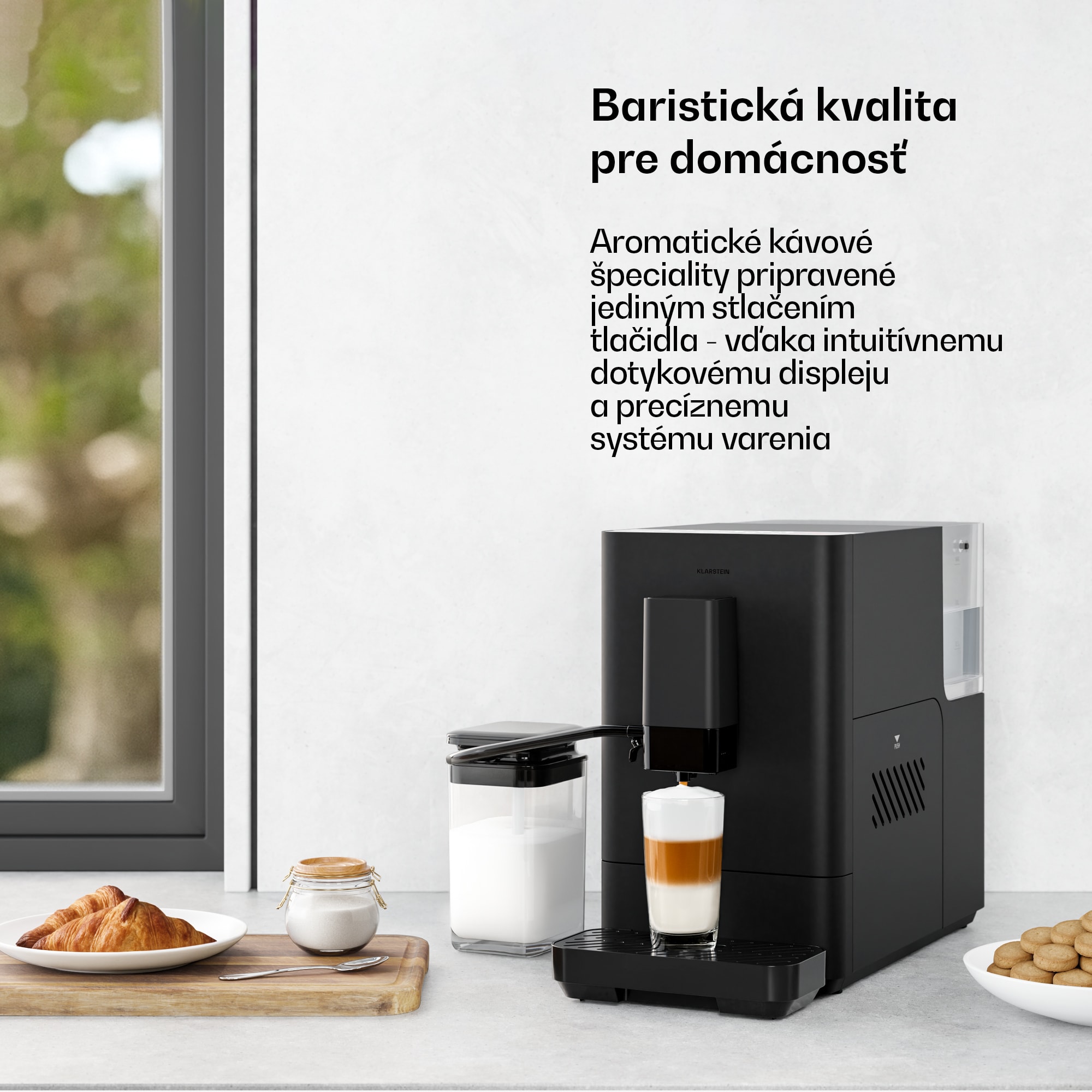 Klarstein Velaire automatický kávovar s nádobou na mlieko, 1350 W, 20 barov – Obrázok 3