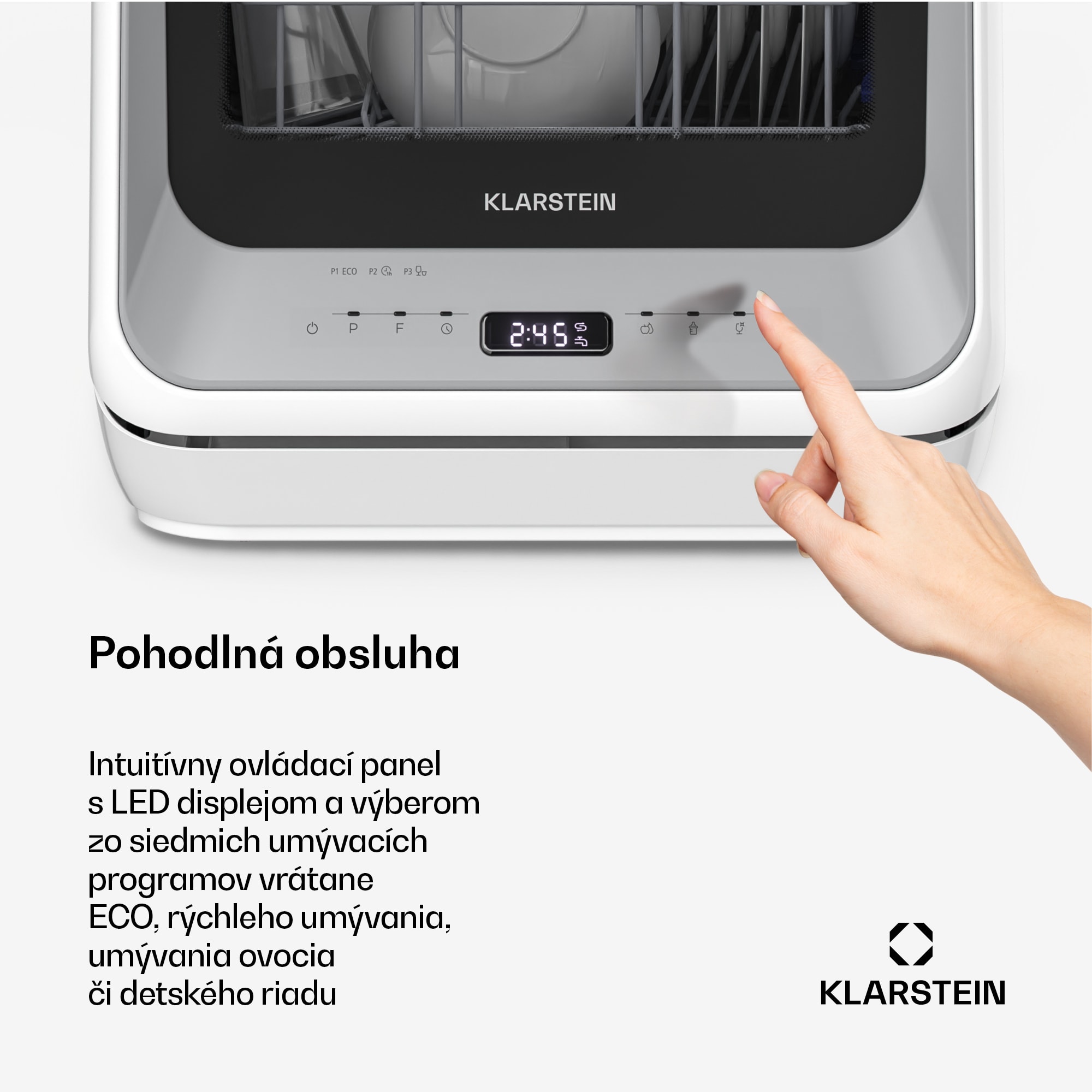 Klarstein Amazonia, Mini umývačka riadu, Kompaktná, 7 programov, Prenosná – Obrázok 4