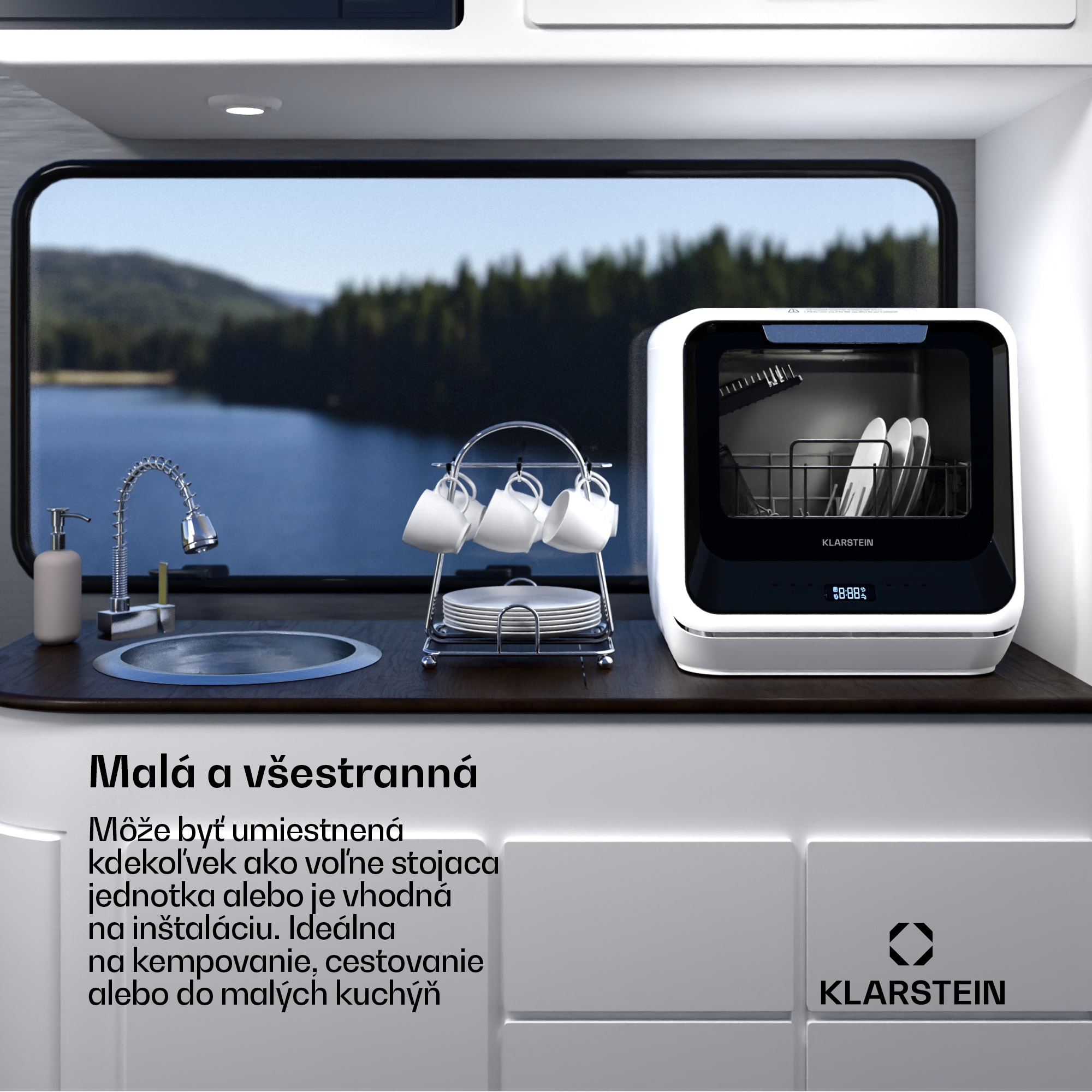 Klarstein Amazonia, Mini umývačka riadu, Kompaktná, 7 programov, Prenosná – Obrázok 2